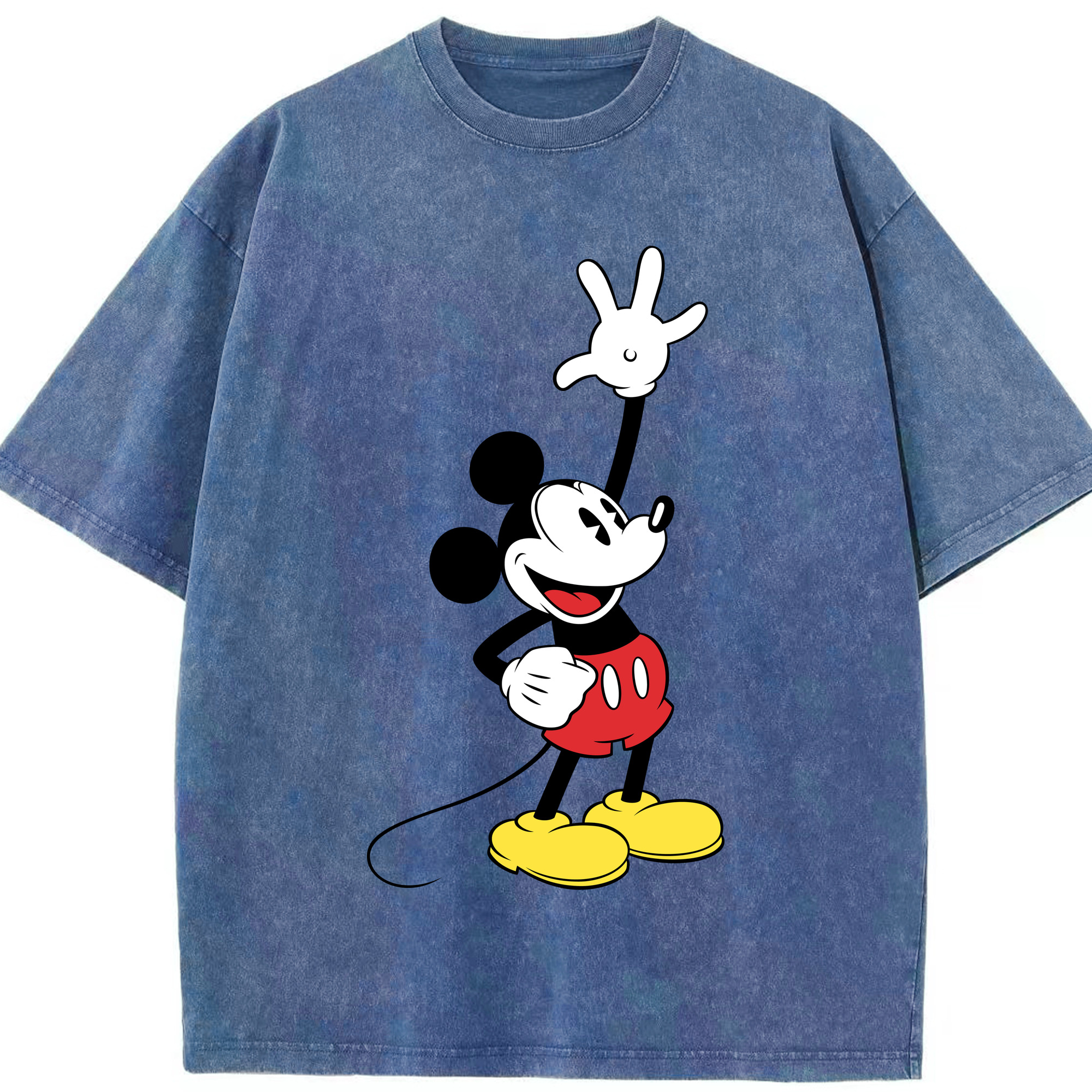 （画像用） ミッキーマウス Mickey Mouse 綿100% ヴィンテージ風 半袖Tシャツ（フロントプリント）