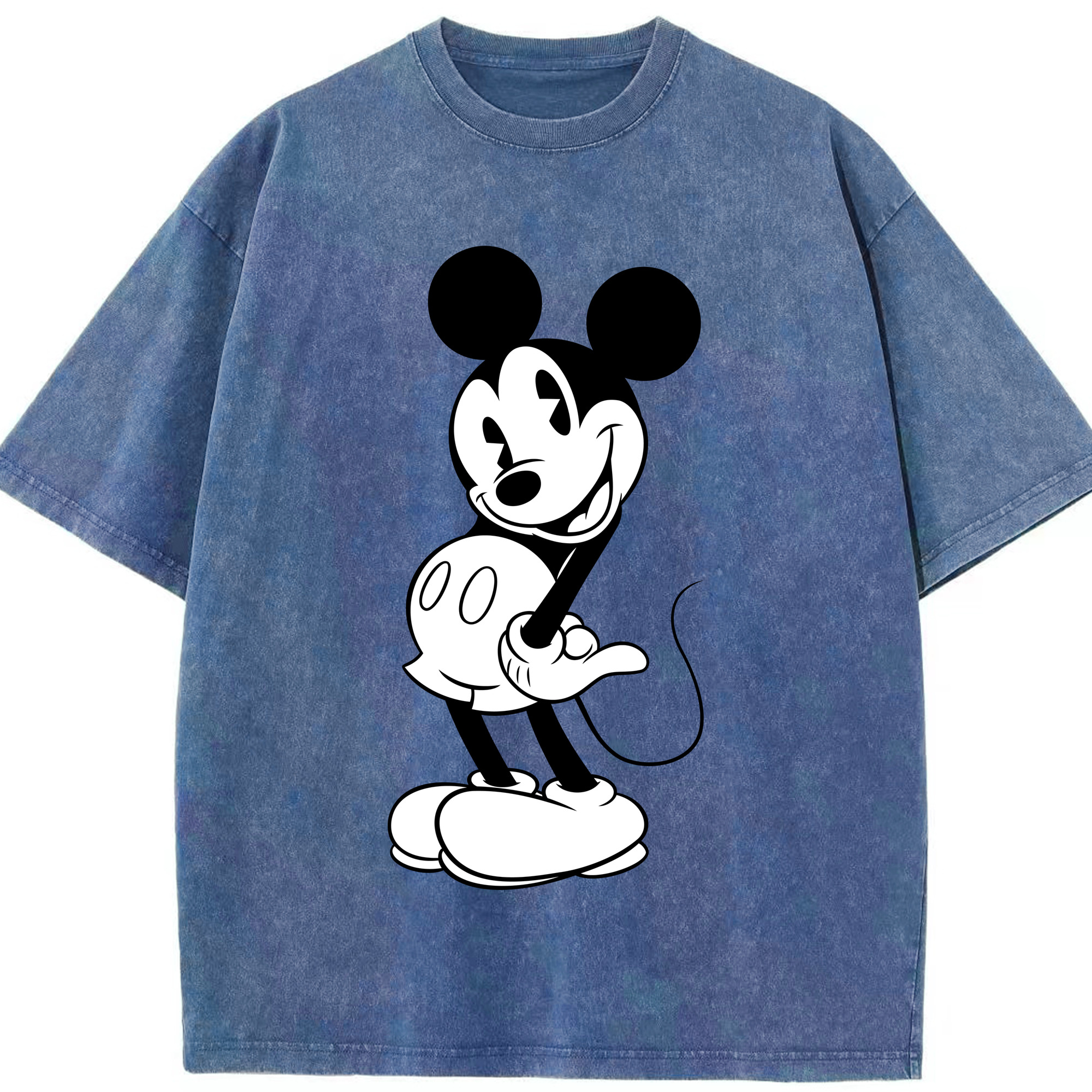 （画像用） ミッキーマウス Mickey Mouse 綿100% ヴィンテージ風 半袖Tシャツ（フロントプリント）