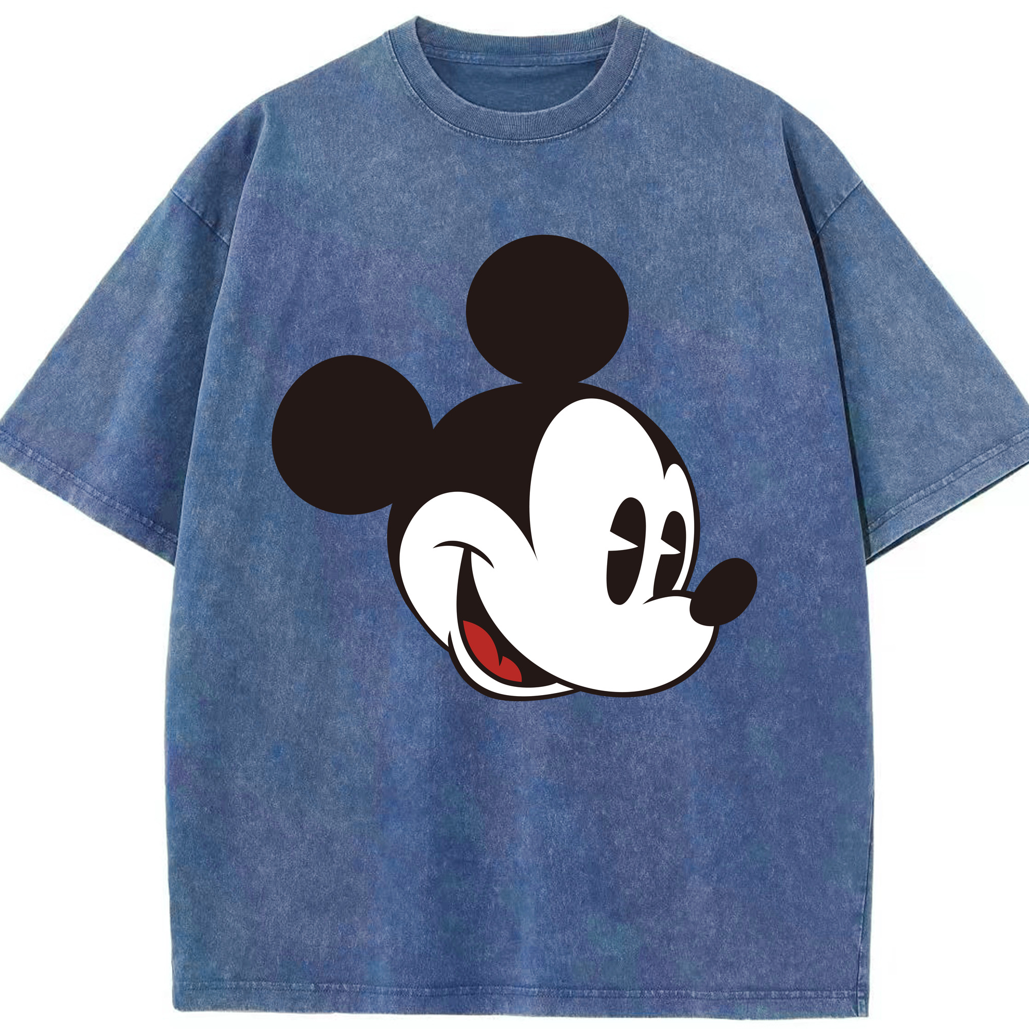 （画像用） ミッキーマウス Mickey Mouse 綿100% ヴィンテージ風 半袖Tシャツ（フロントプリント）
