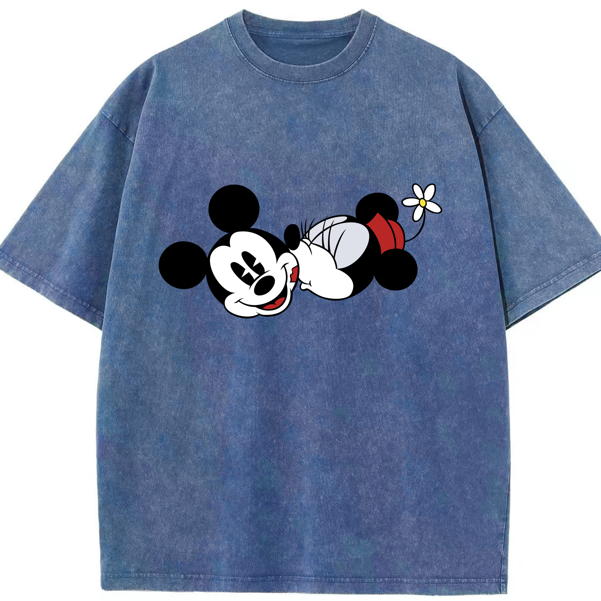 （画像用） ミッキーマウス Mickey Mouse 綿100% ヴィンテージ風 半袖Tシャツ（フロントプリント）