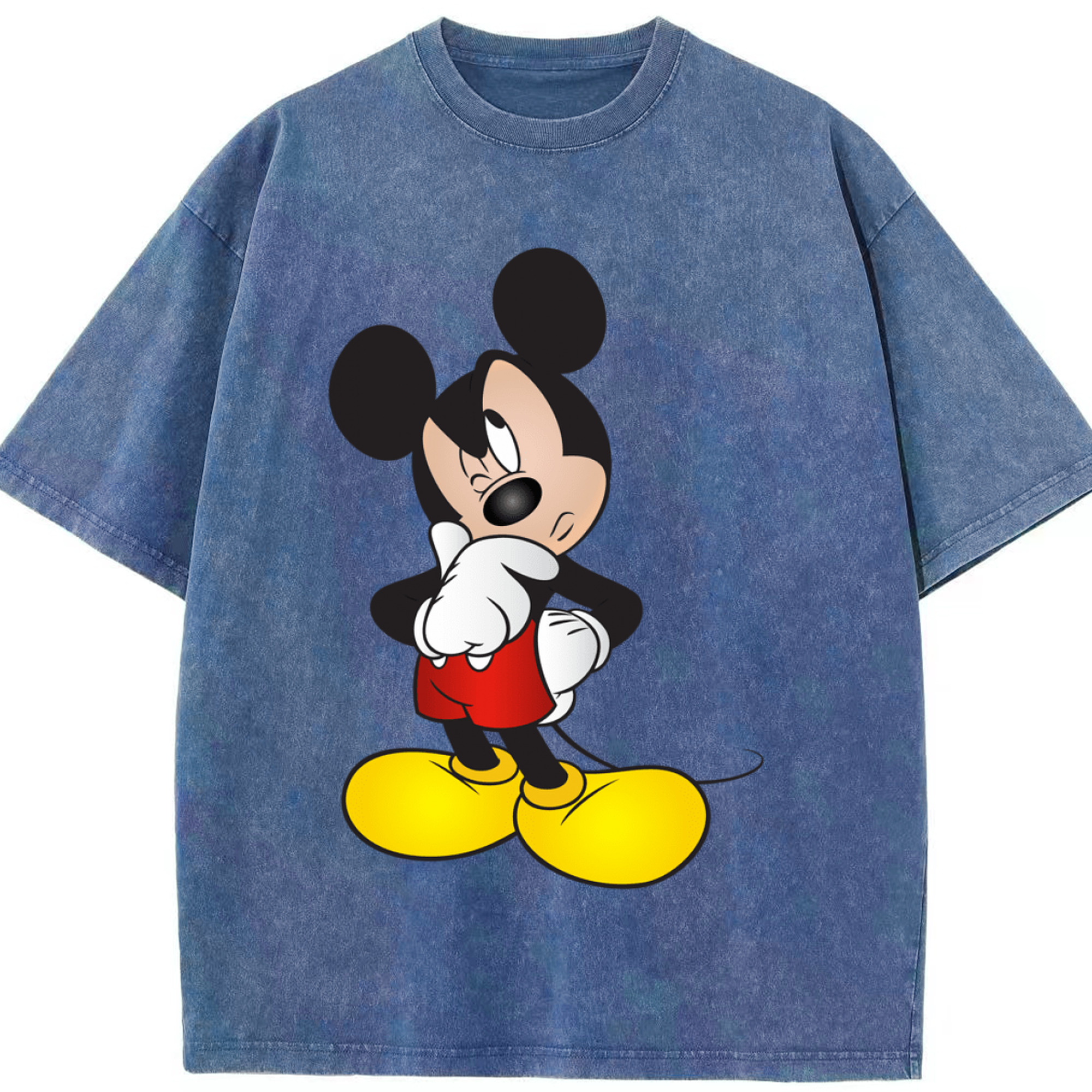（画像用） ミッキーマウス Mickey Mouse 綿100% ヴィンテージ風 半袖Tシャツ（フロントプリント）