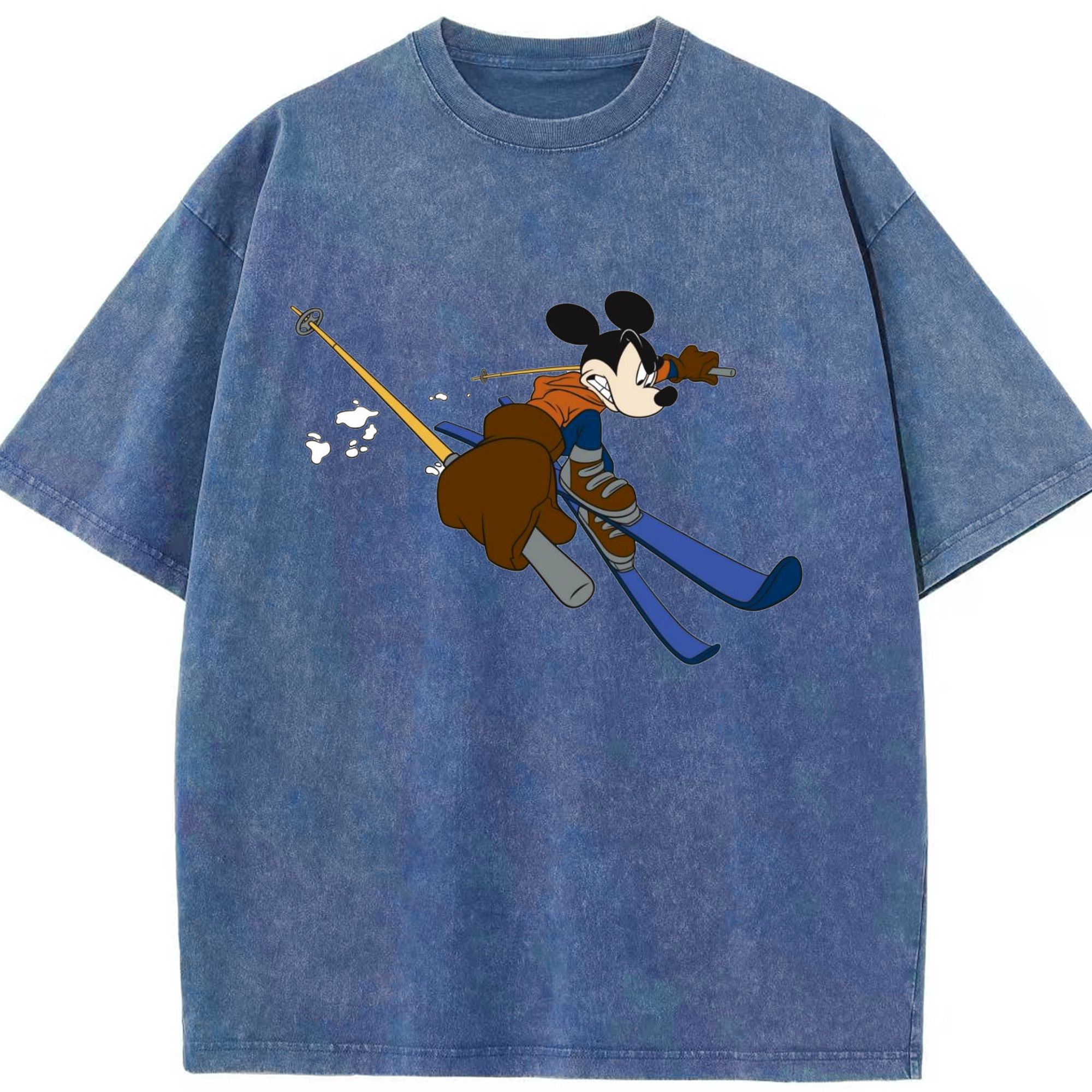 （画像用） ミッキーマウス Mickey Mouse 綿100% ヴィンテージ風 半袖Tシャツ（フロントプリント）