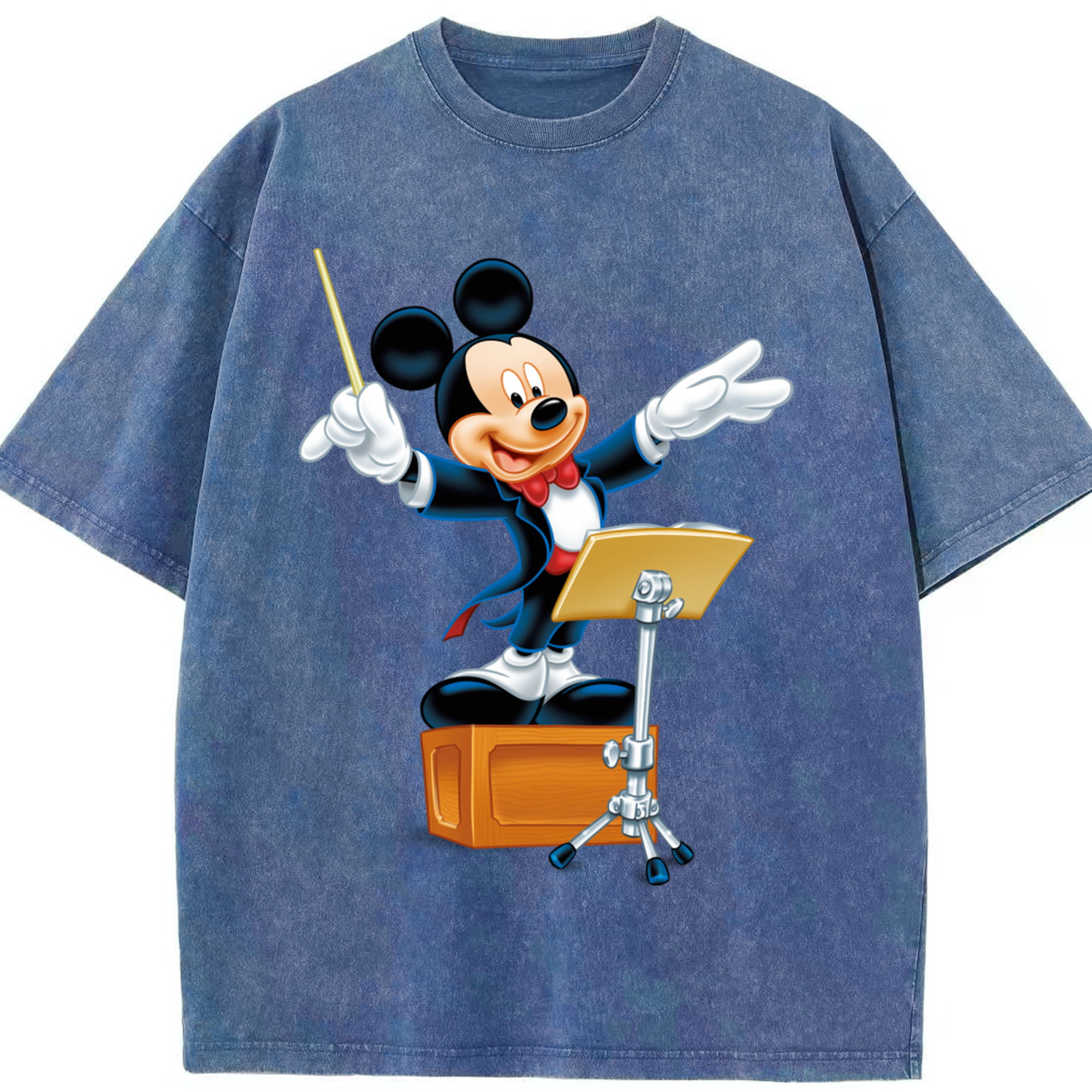 （画像用） ミッキーマウス Mickey Mouse 綿100% ヴィンテージ風 半袖Tシャツ（フロントプリント）