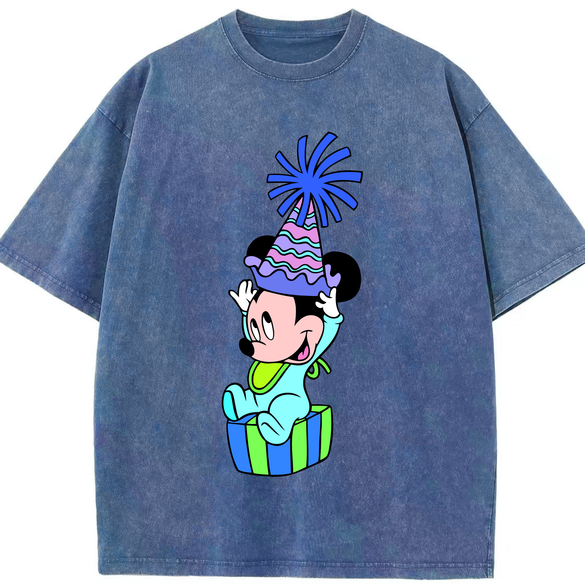 （画像用） ミッキーマウス Mickey Mouse 綿100% ヴィンテージ風 半袖Tシャツ（フロントプリント）