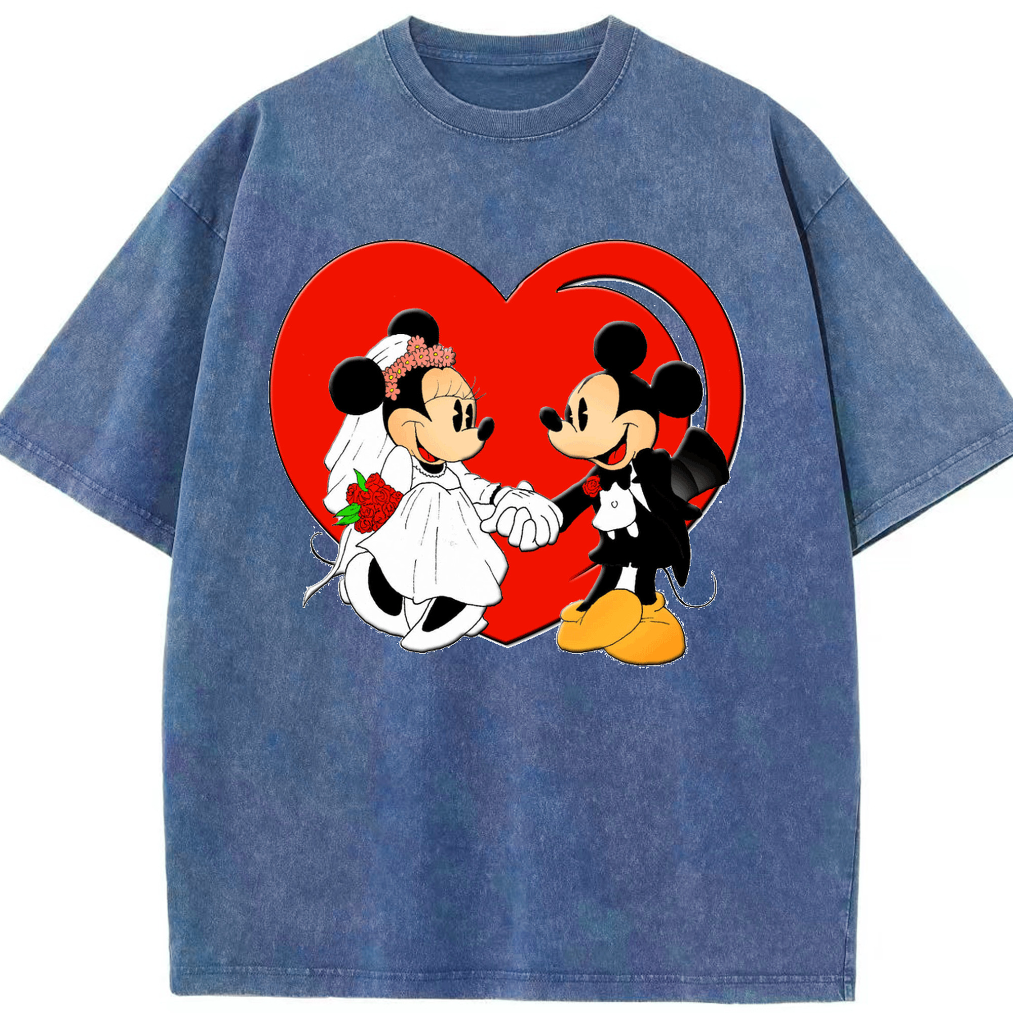 （画像用） ミッキーマウス Mickey Mouse 綿100% ヴィンテージ風 半袖Tシャツ（フロントプリント）