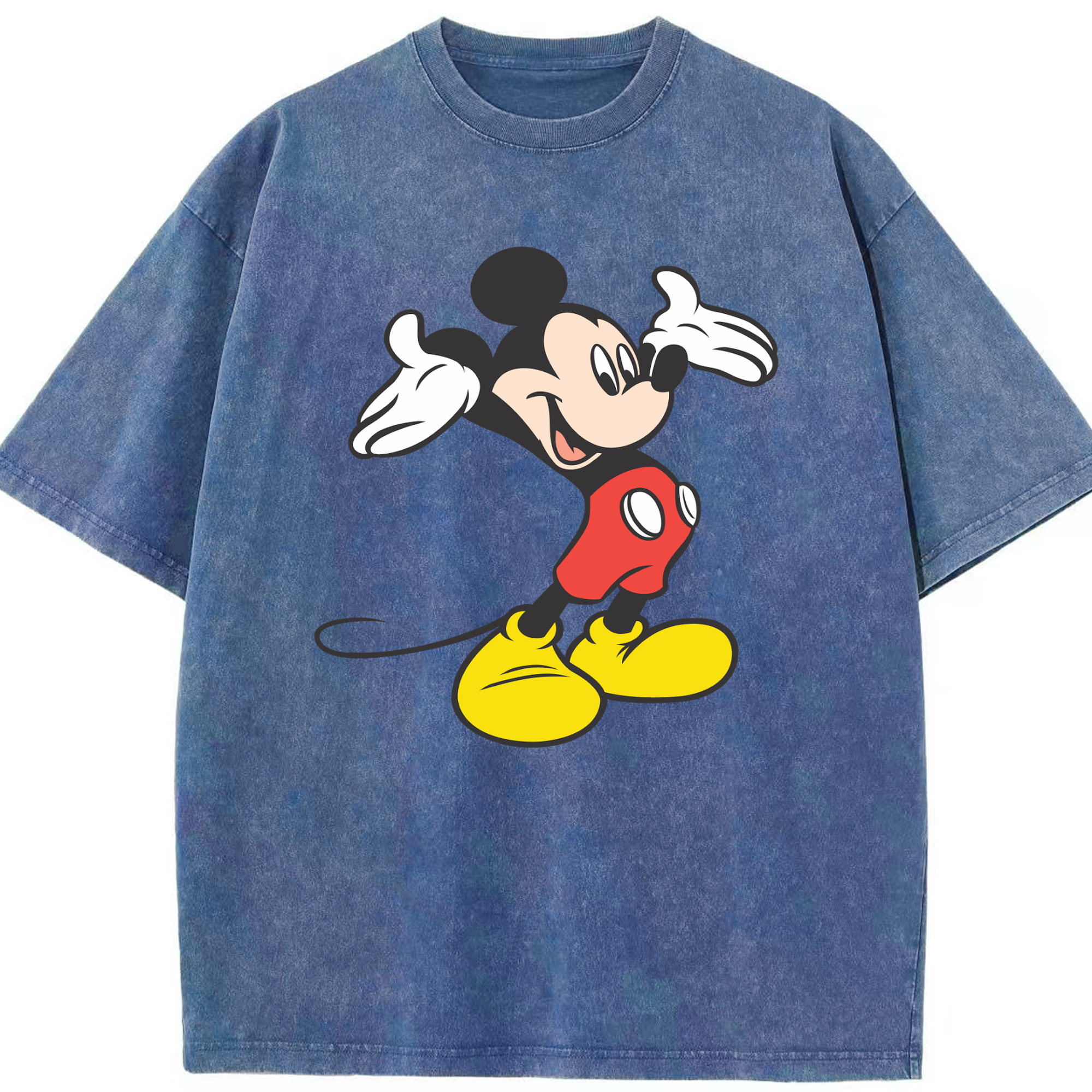 （画像用） ミッキーマウス Mickey Mouse 綿100% ヴィンテージ風 半袖Tシャツ（フロントプリント）
