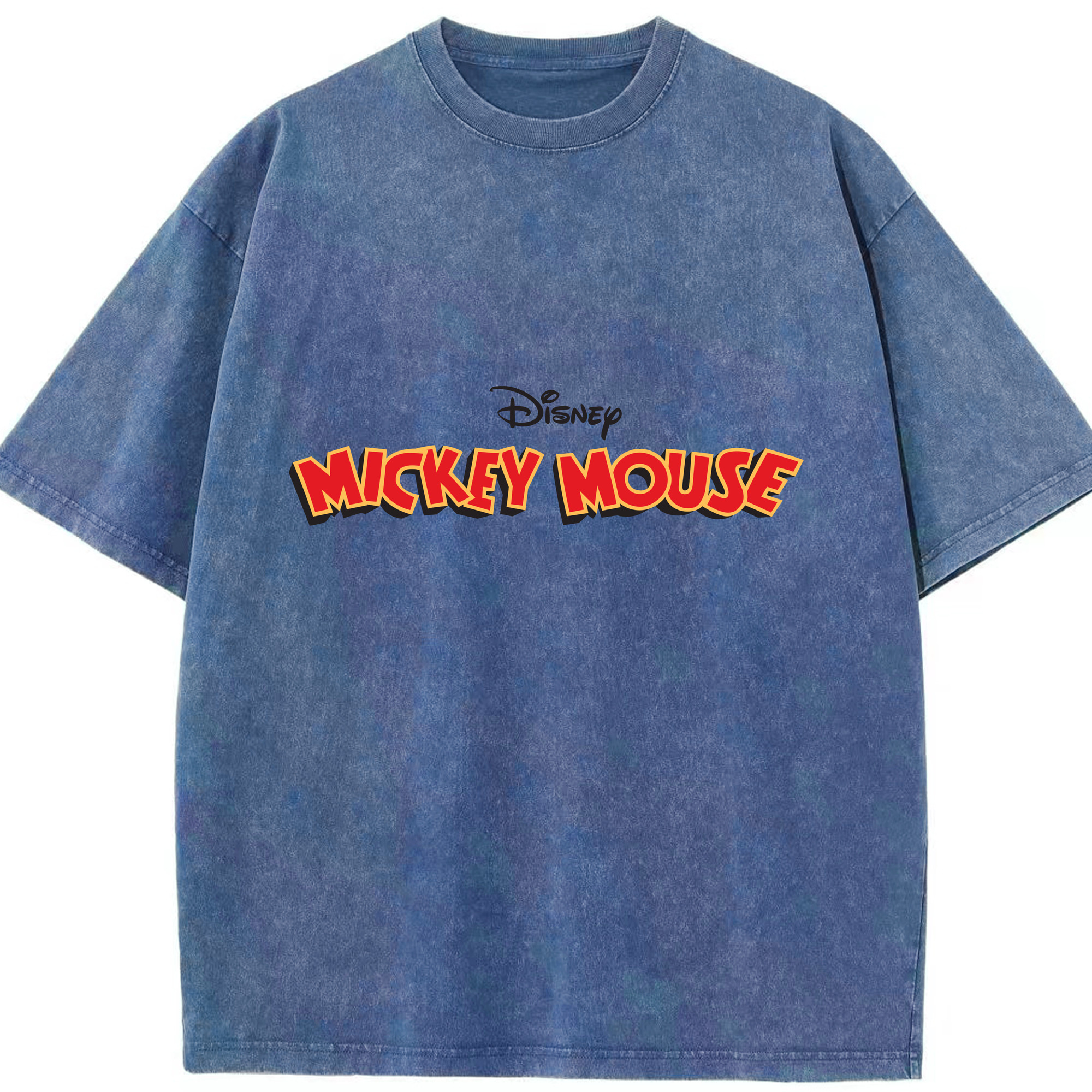 （画像用） ミッキーマウス Mickey Mouse 綿100% ヴィンテージ風 半袖Tシャツ（フロントプリント）