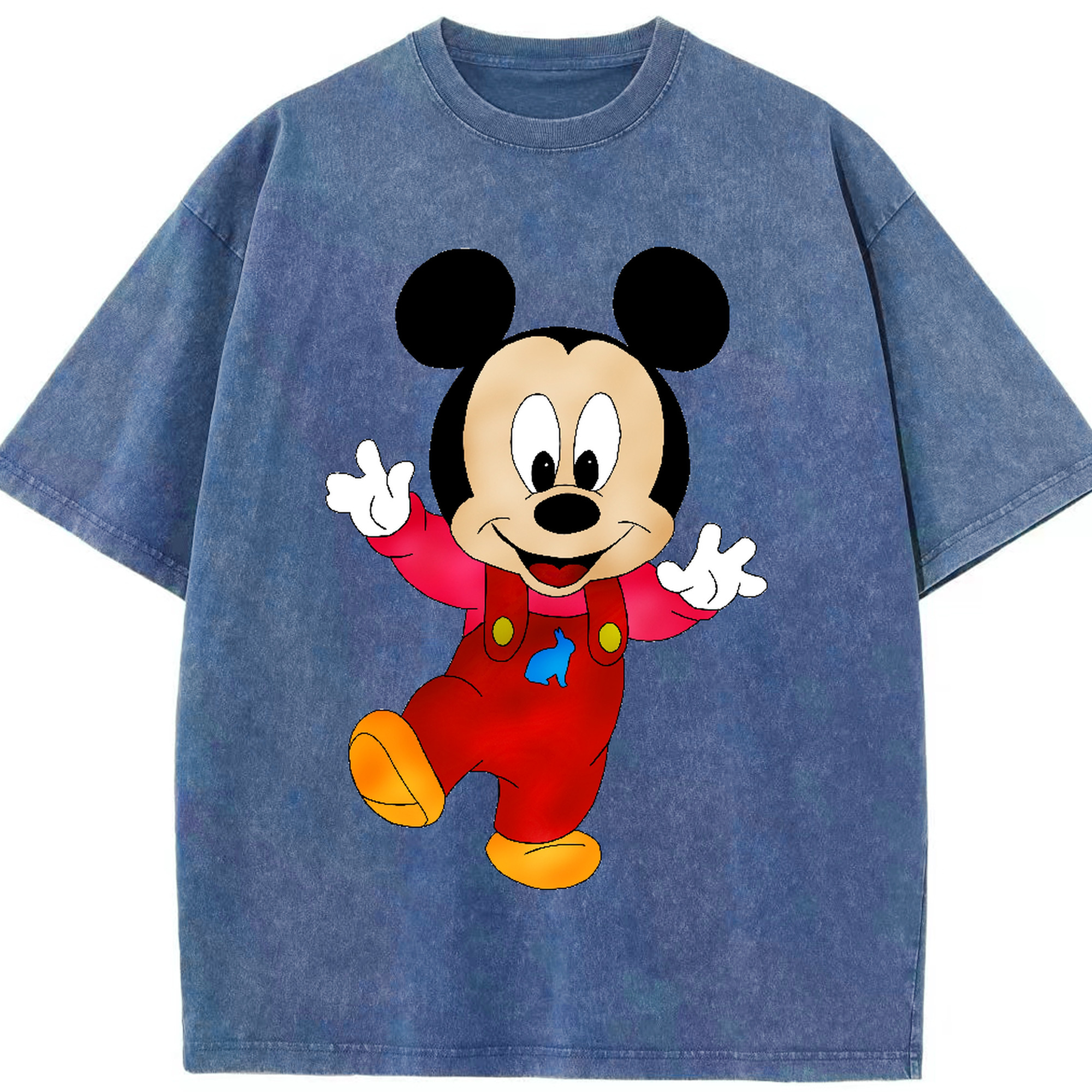 （画像用） ミッキーマウス Mickey Mouse 綿100% ヴィンテージ風 半袖Tシャツ（フロントプリント）