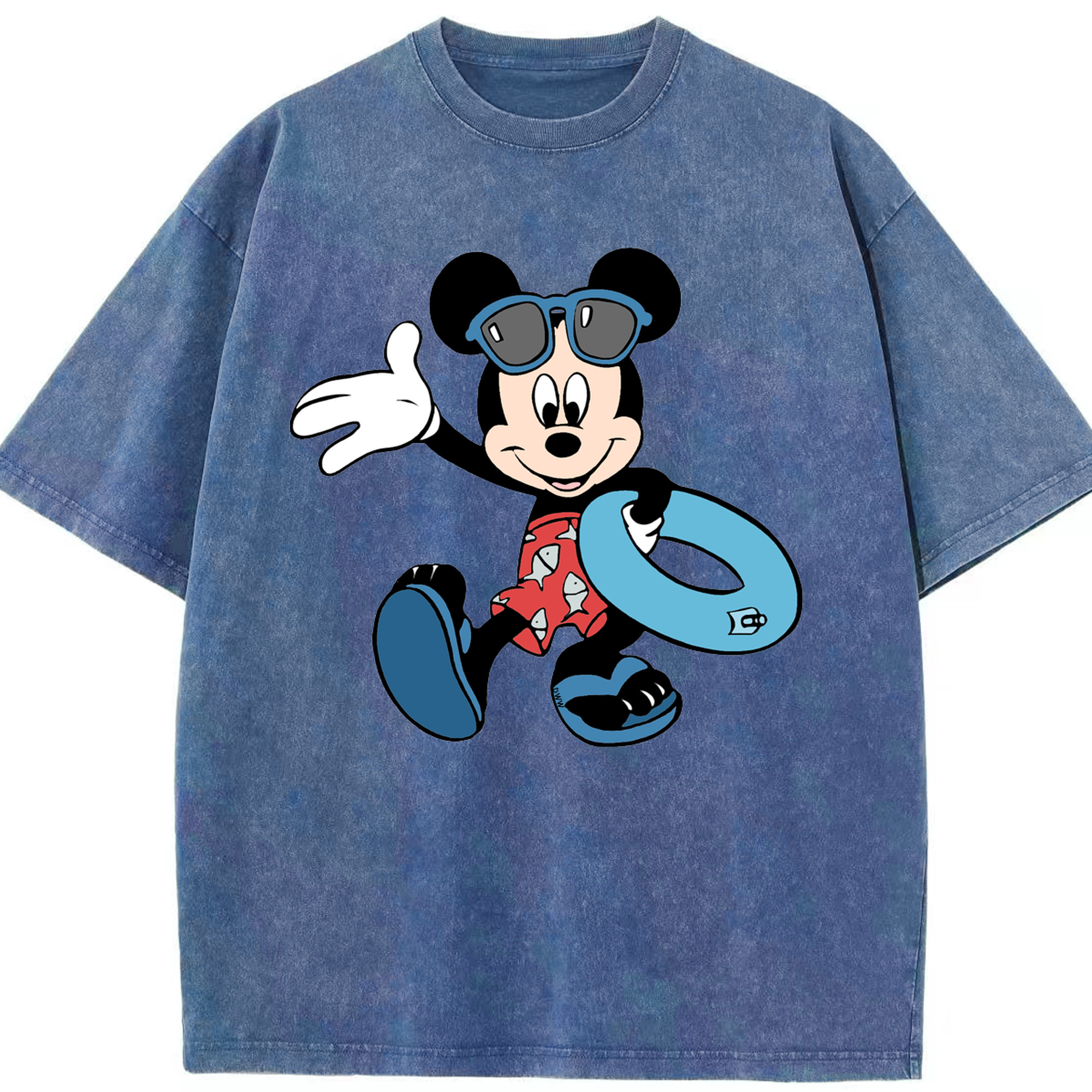 （画像用） ミッキーマウス Mickey Mouse 綿100% ヴィンテージ風 半袖Tシャツ（フロントプリント）