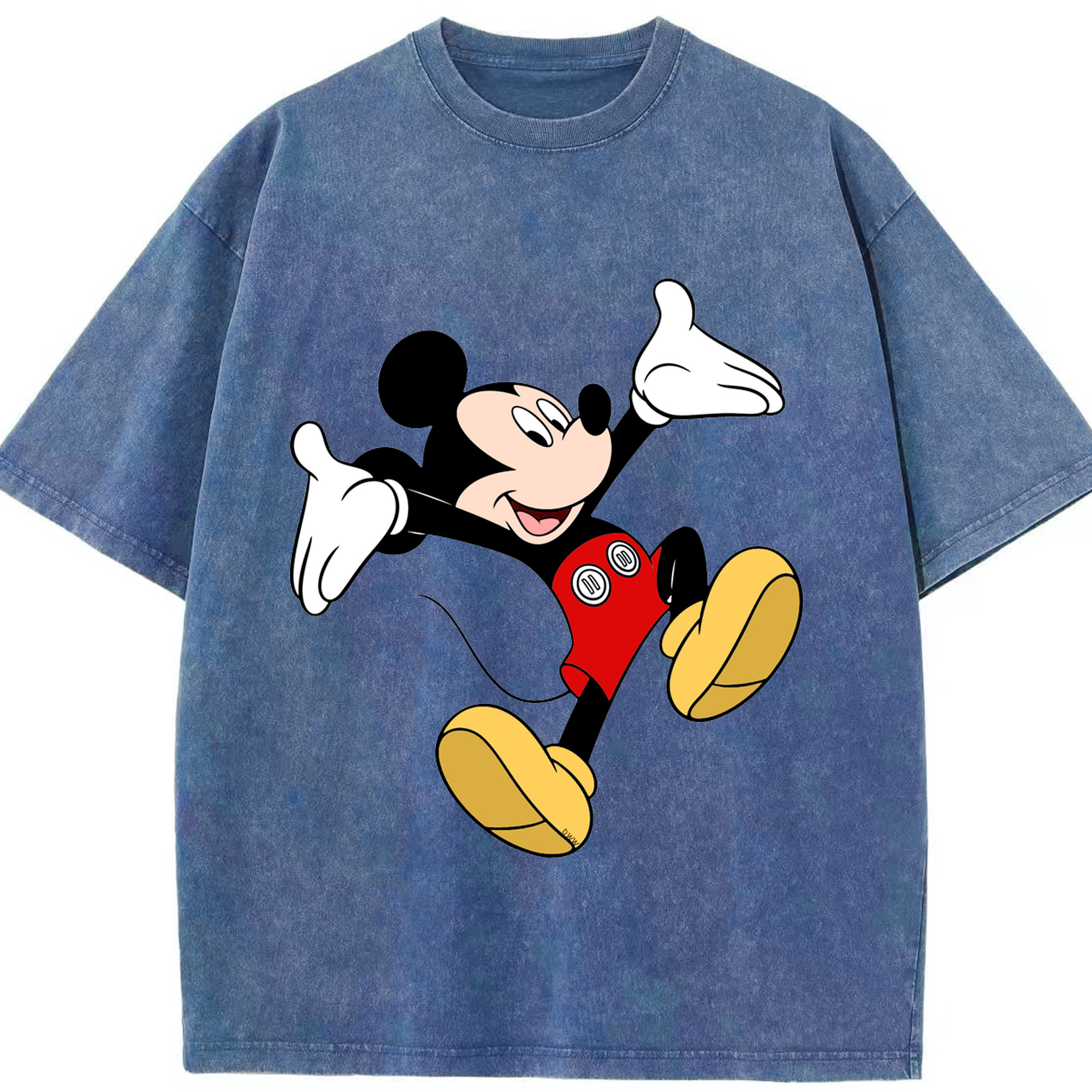 （画像用） ミッキーマウス Mickey Mouse 綿100% ヴィンテージ風 半袖Tシャツ（フロントプリント）