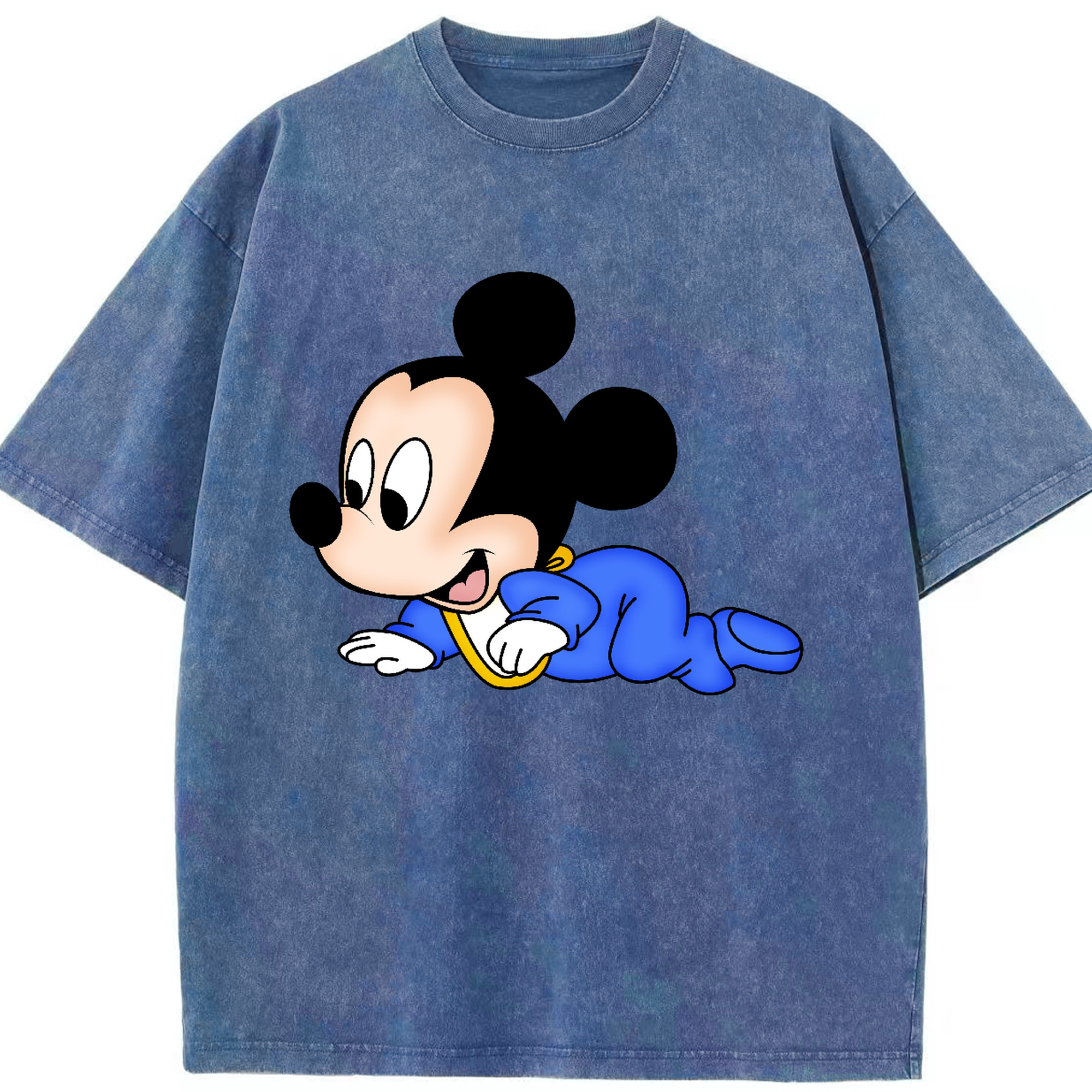 （画像用） ミッキーマウス Mickey Mouse 綿100% ヴィンテージ風 半袖Tシャツ（フロントプリント）