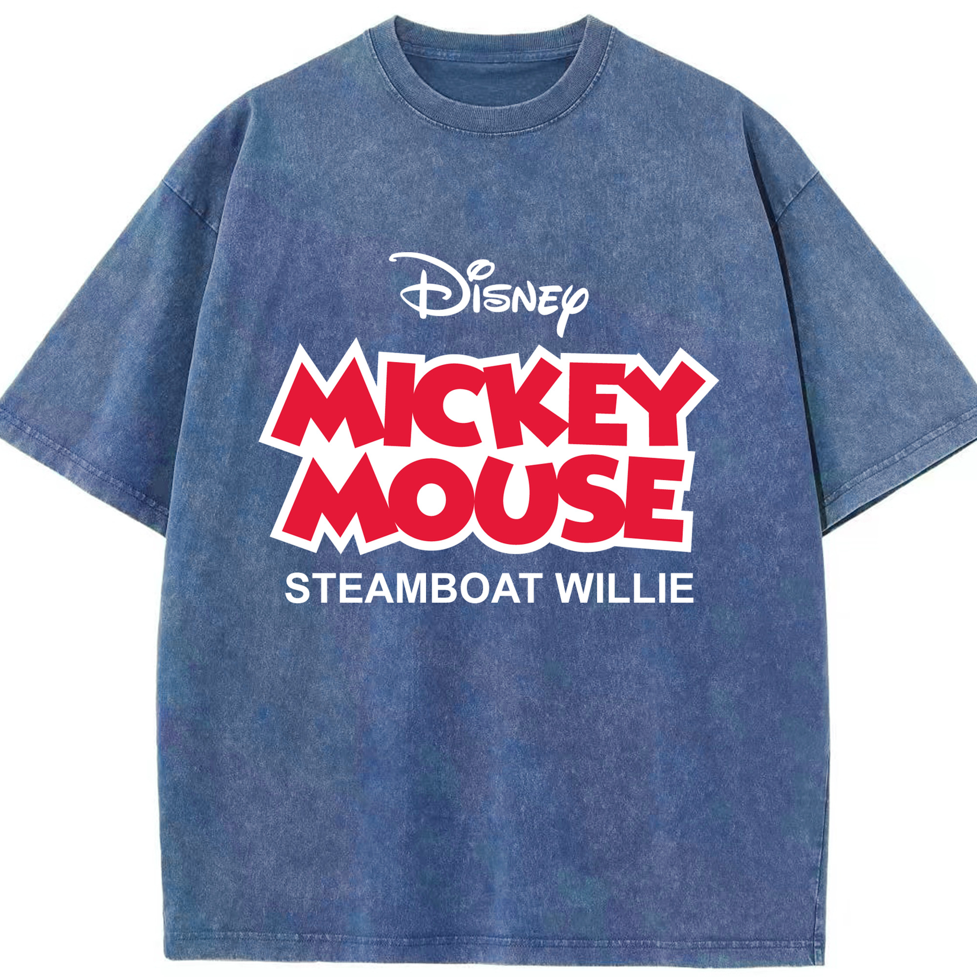 （画像用） ミッキーマウス Mickey Mouse 綿100% ヴィンテージ風 半袖Tシャツ（フロントプリント）