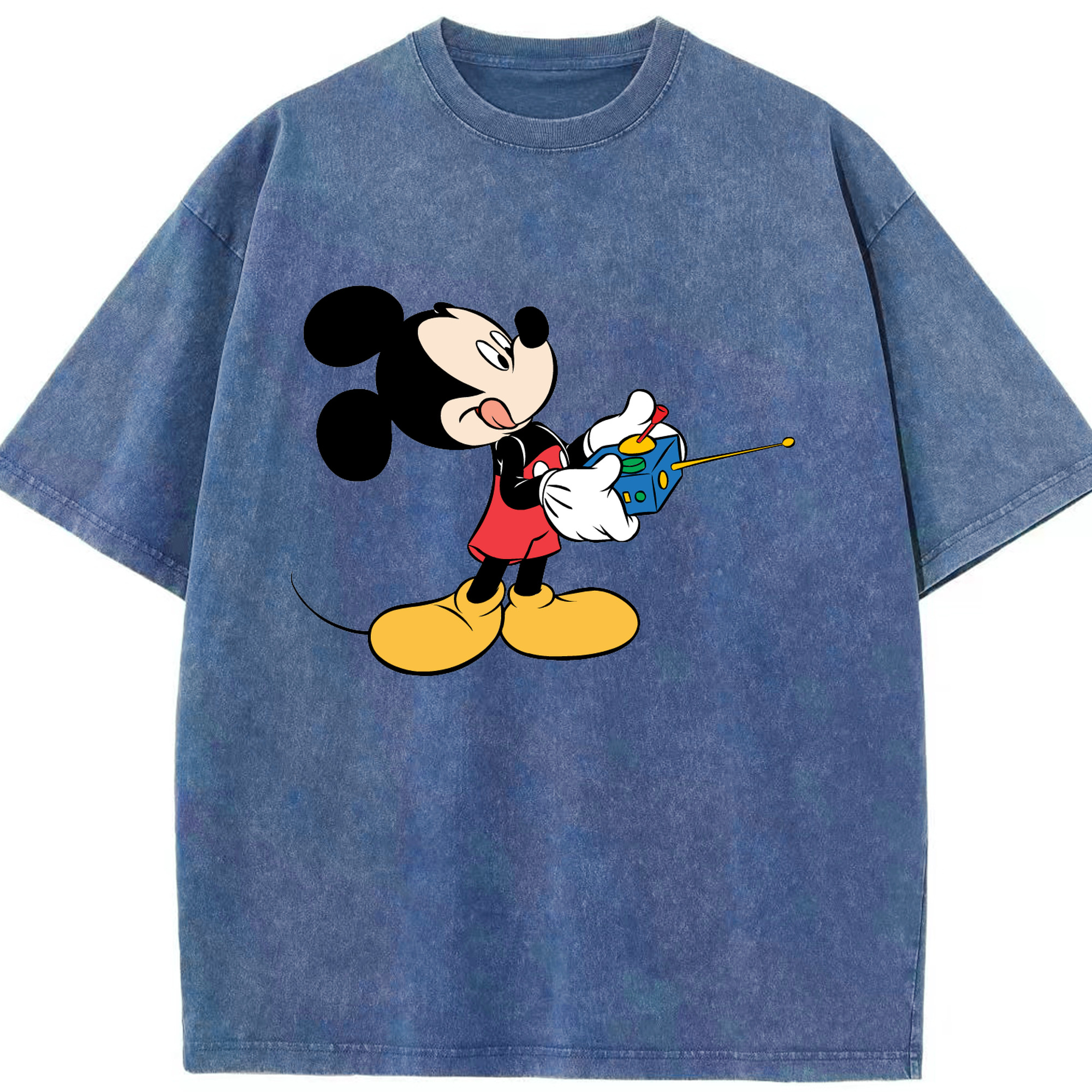 （画像用） ミッキーマウス Mickey Mouse 綿100% ヴィンテージ風 半袖Tシャツ（フロントプリント）