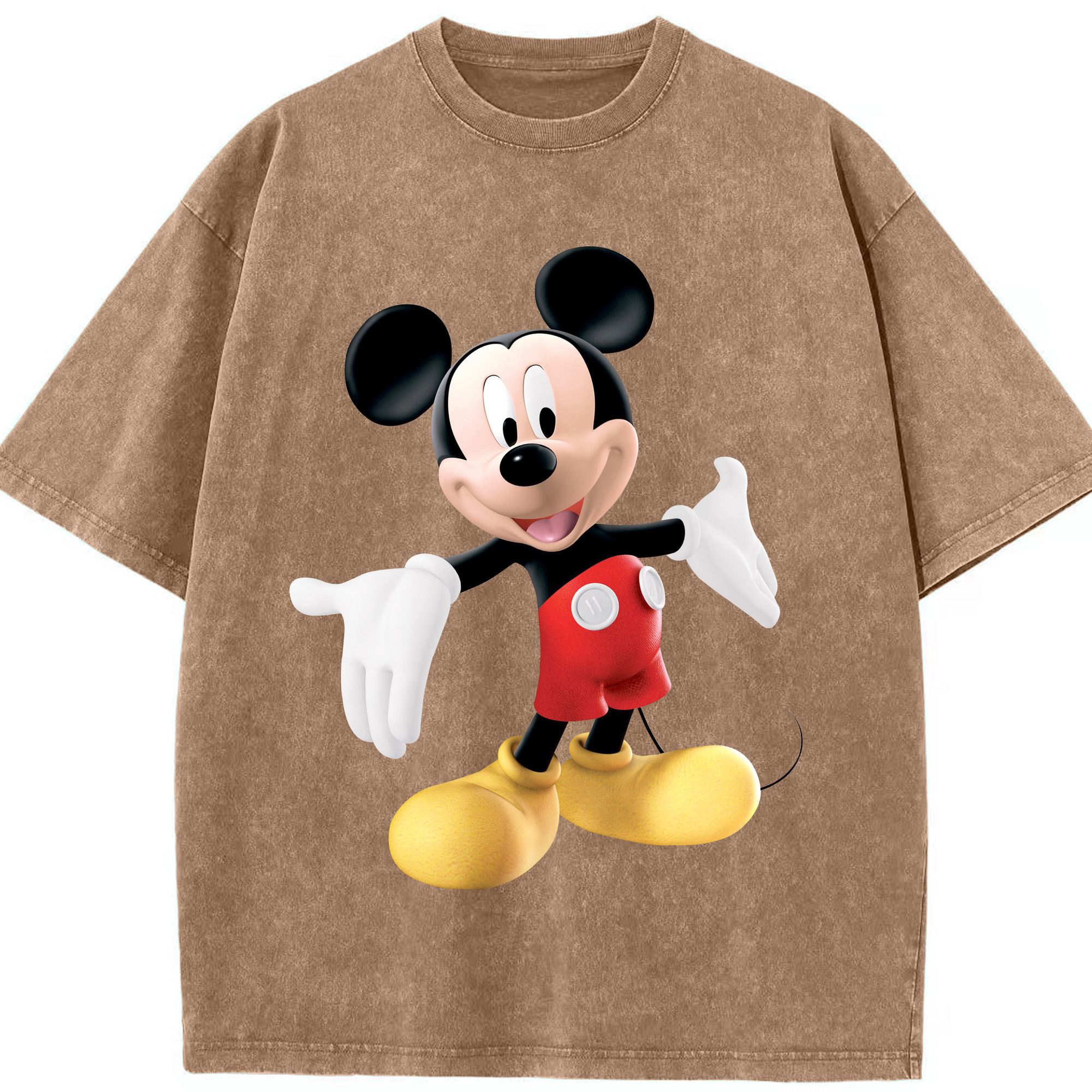 （画像用） ミッキーマウス Mickey Mouse 綿100% ヴィンテージ風 半袖Tシャツ（フロントプリント）