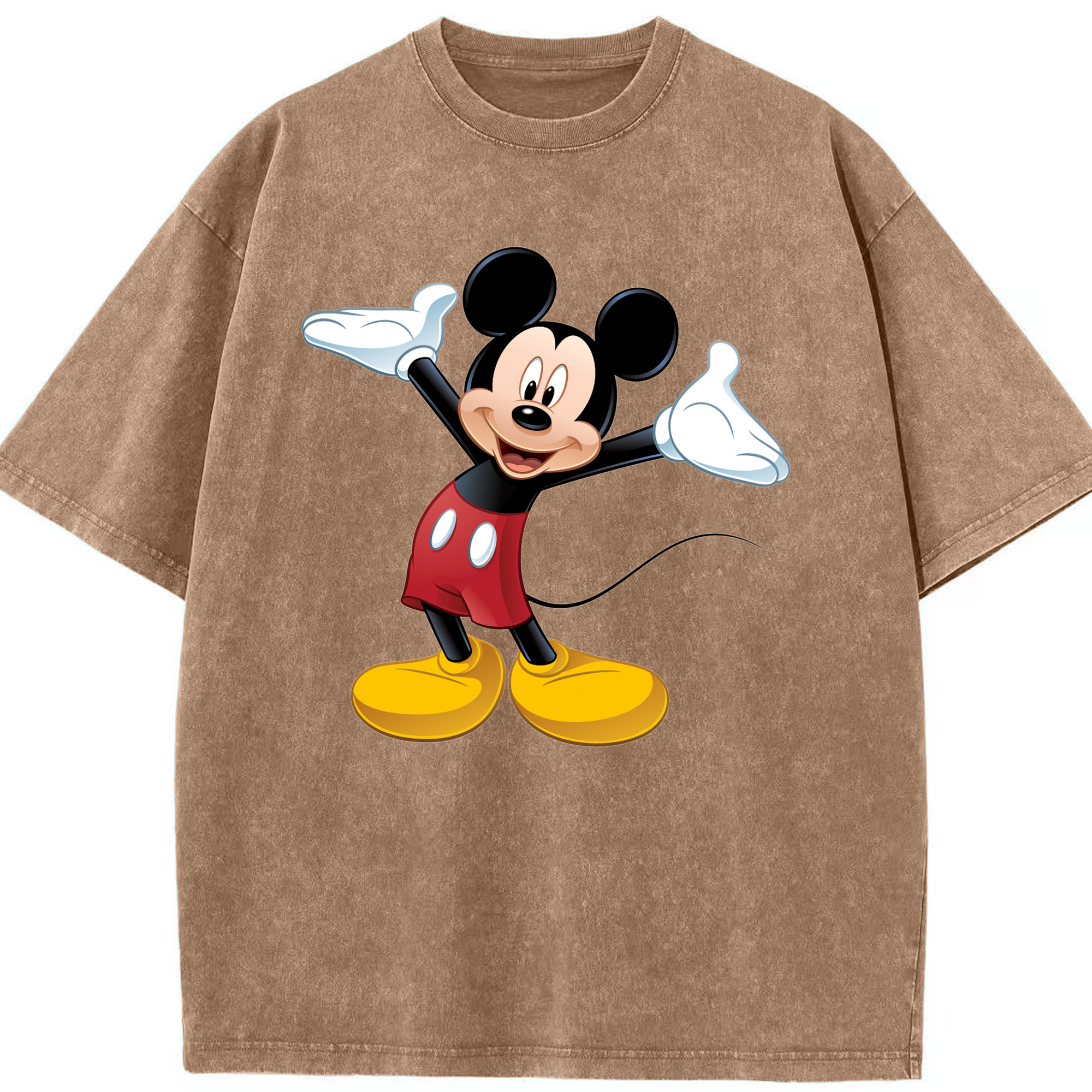 （画像用） ミッキーマウス Mickey Mouse 綿100% ヴィンテージ風 半袖Tシャツ（フロントプリント）