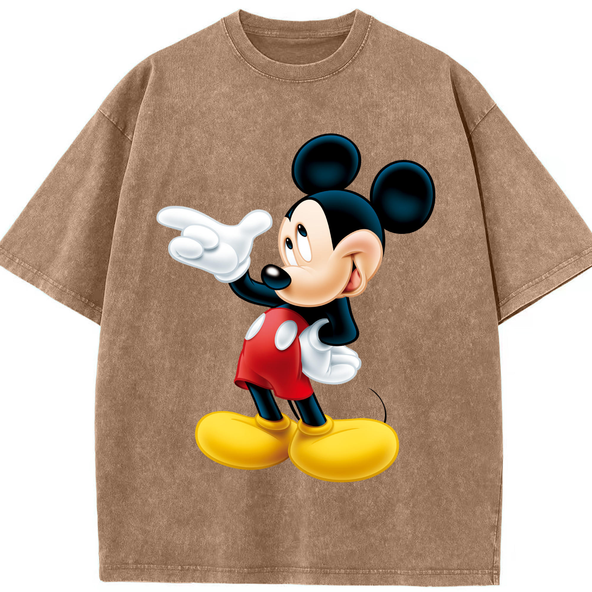 （画像用） ミッキーマウス Mickey Mouse 綿100% ヴィンテージ風 半袖Tシャツ（フロントプリント）