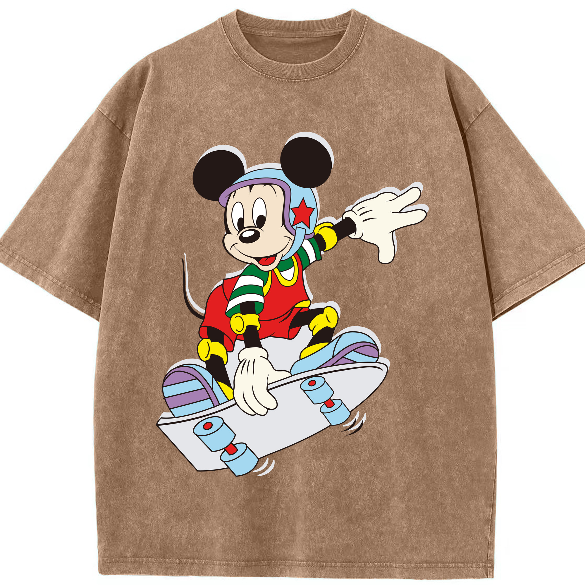 （画像用） ミッキーマウス Mickey Mouse 綿100% ヴィンテージ風 半袖Tシャツ（フロントプリント）