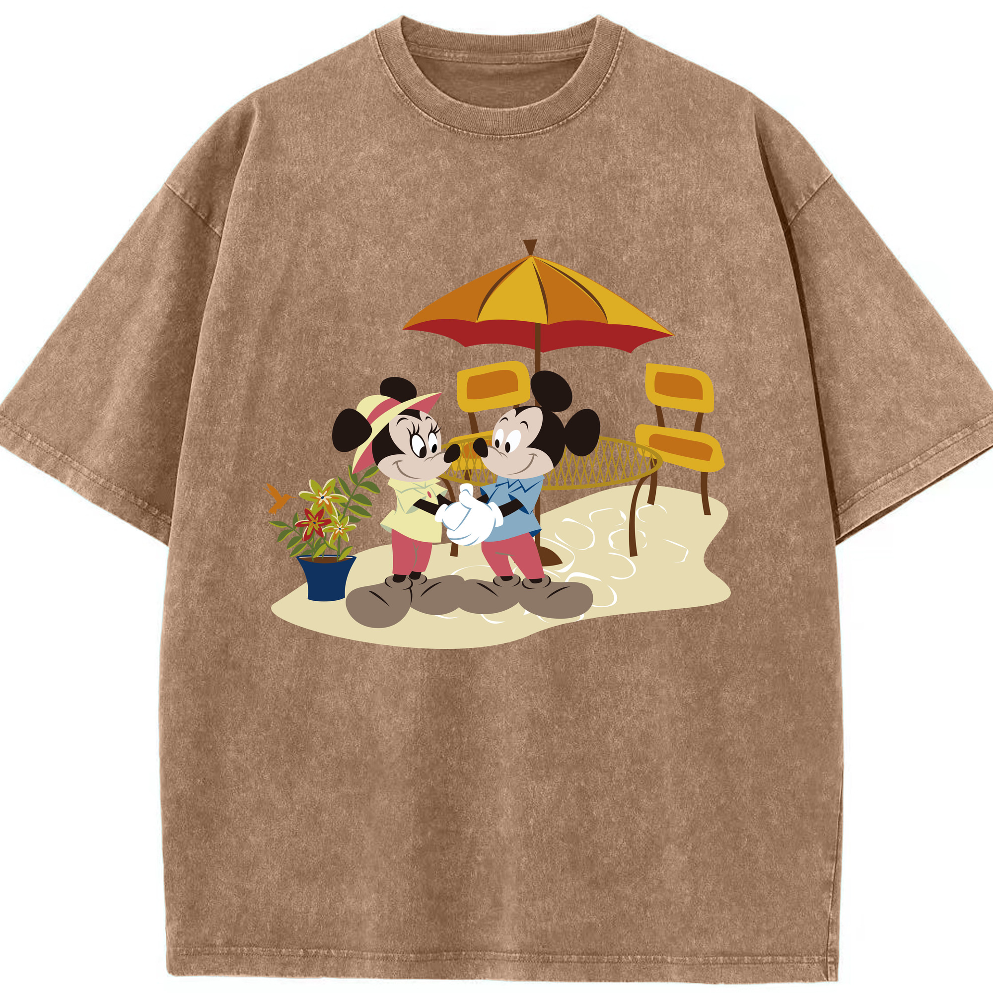 （画像用） ミッキーマウス Mickey Mouse 綿100% ヴィンテージ風 半袖Tシャツ（フロントプリント）