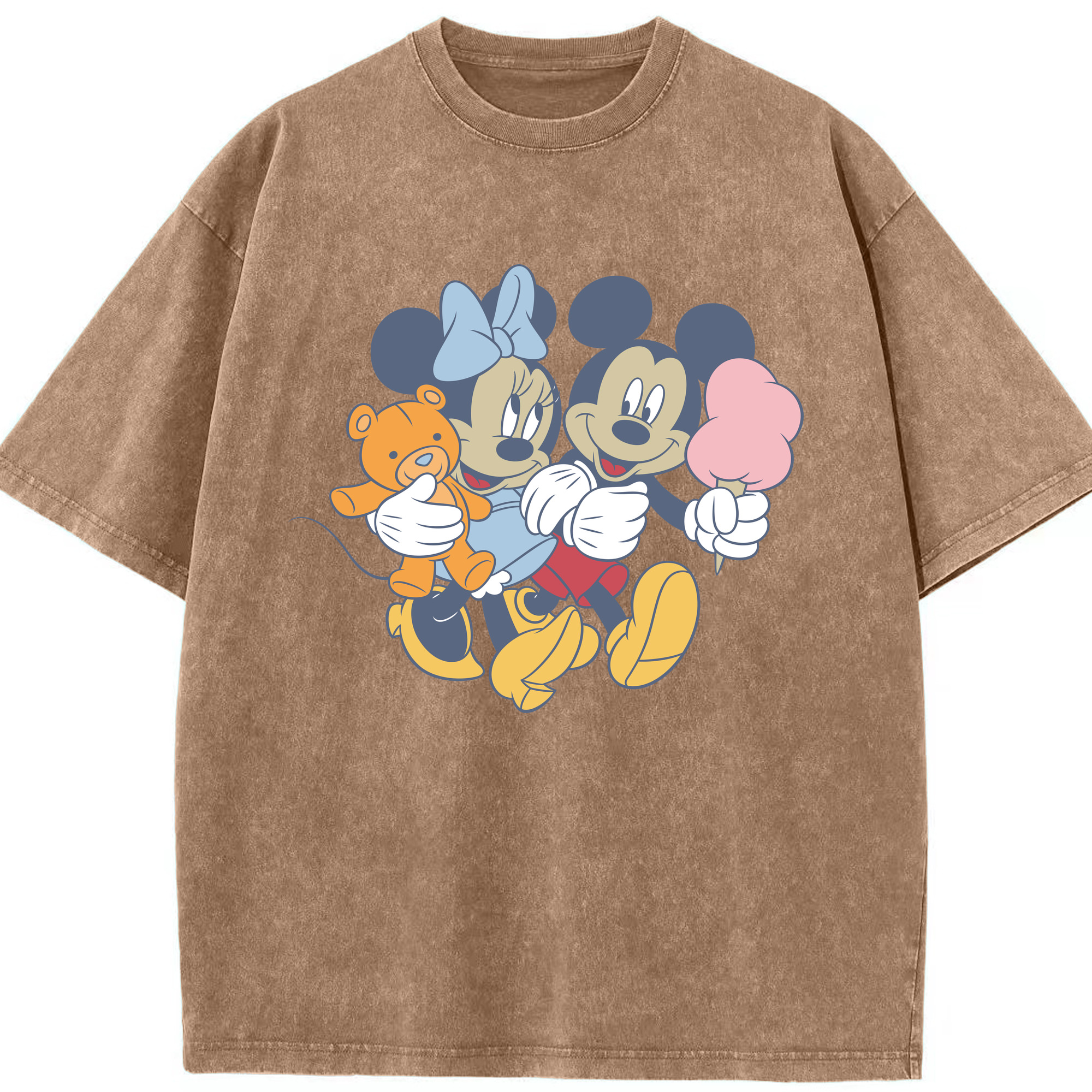 （画像用） ミッキーマウス Mickey Mouse 綿100% ヴィンテージ風 半袖Tシャツ（フロントプリント）