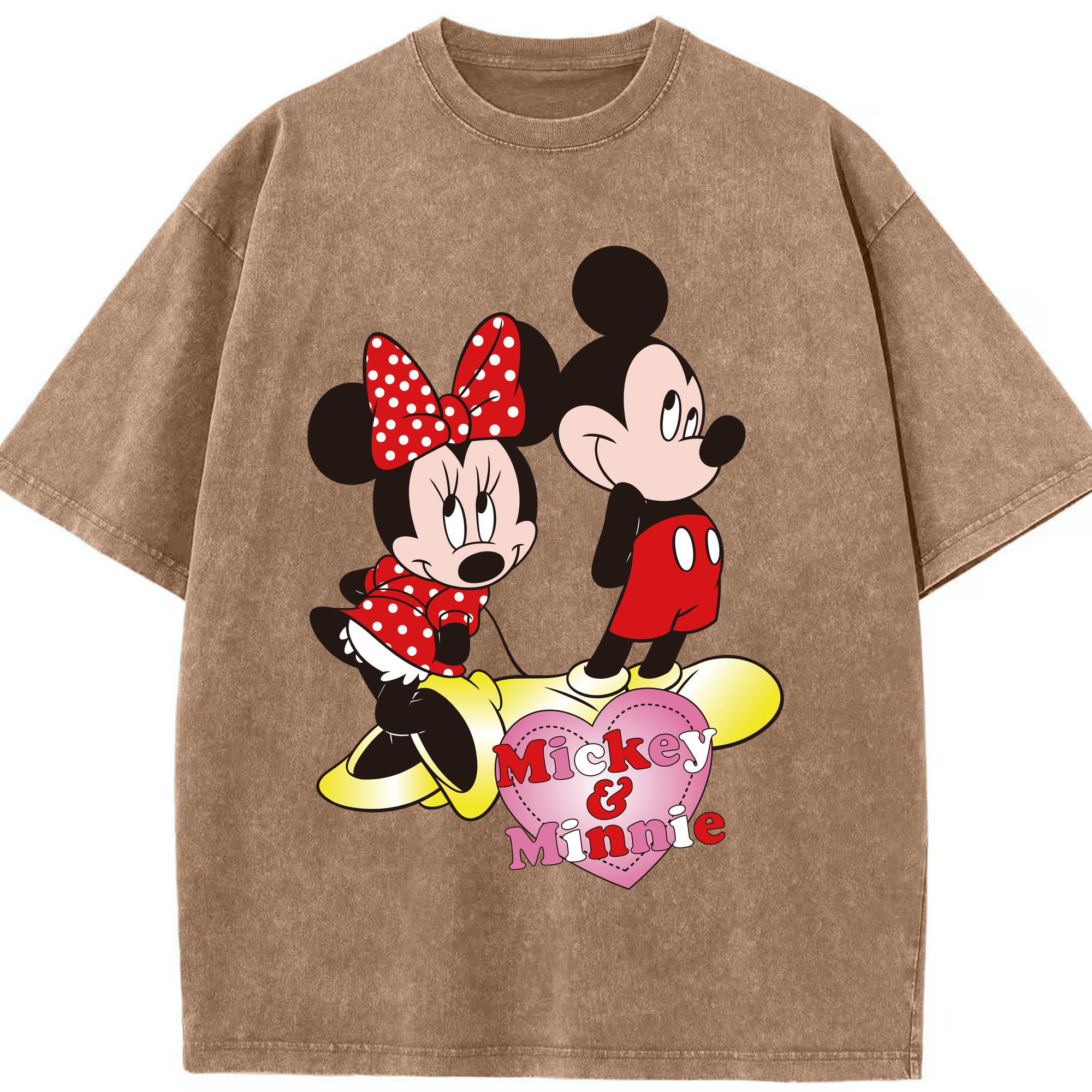（画像用） ミッキーマウス Mickey Mouse 綿100% ヴィンテージ風 半袖Tシャツ（フロントプリント）