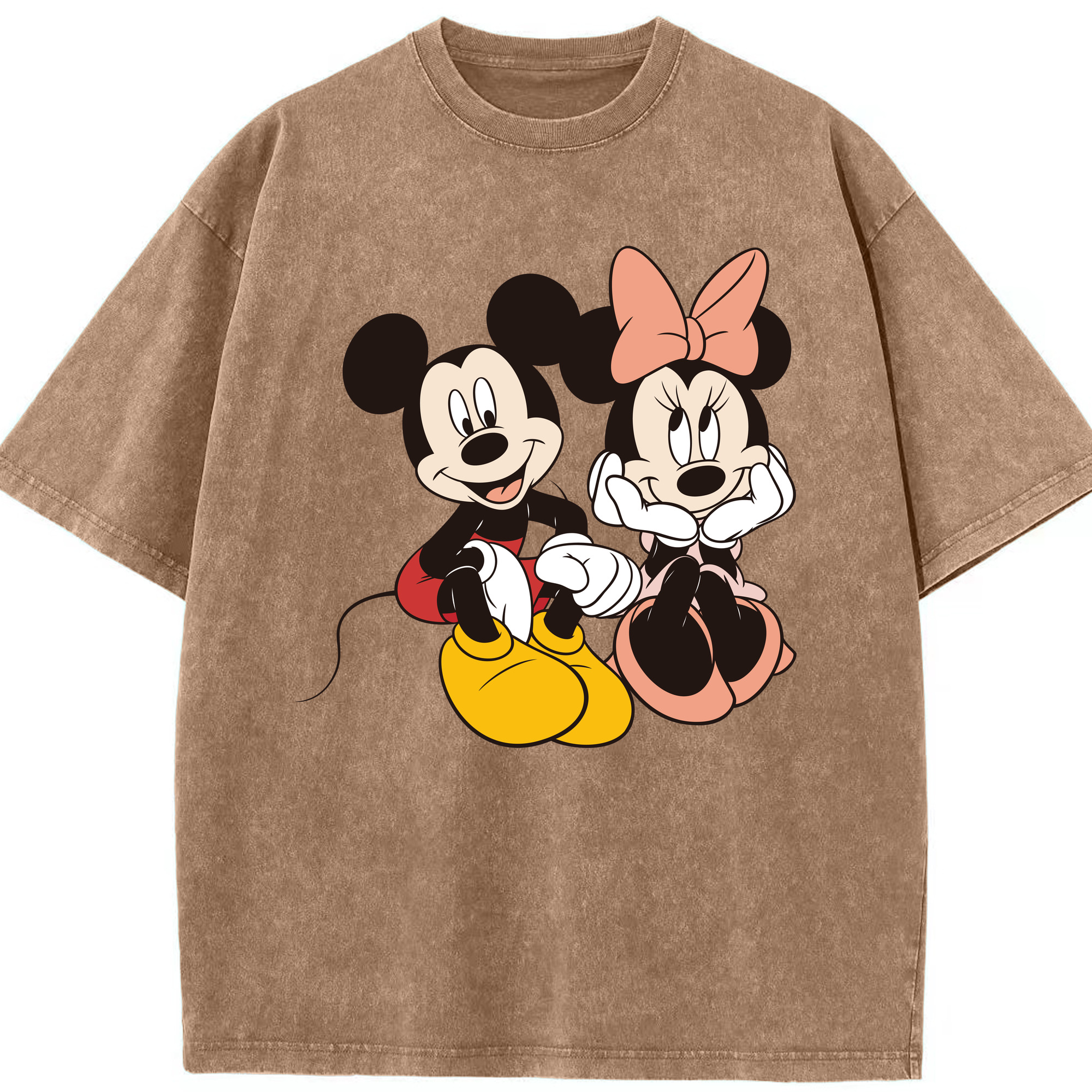 （画像用） ミッキーマウス Mickey Mouse 綿100% ヴィンテージ風 半袖Tシャツ（フロントプリント）