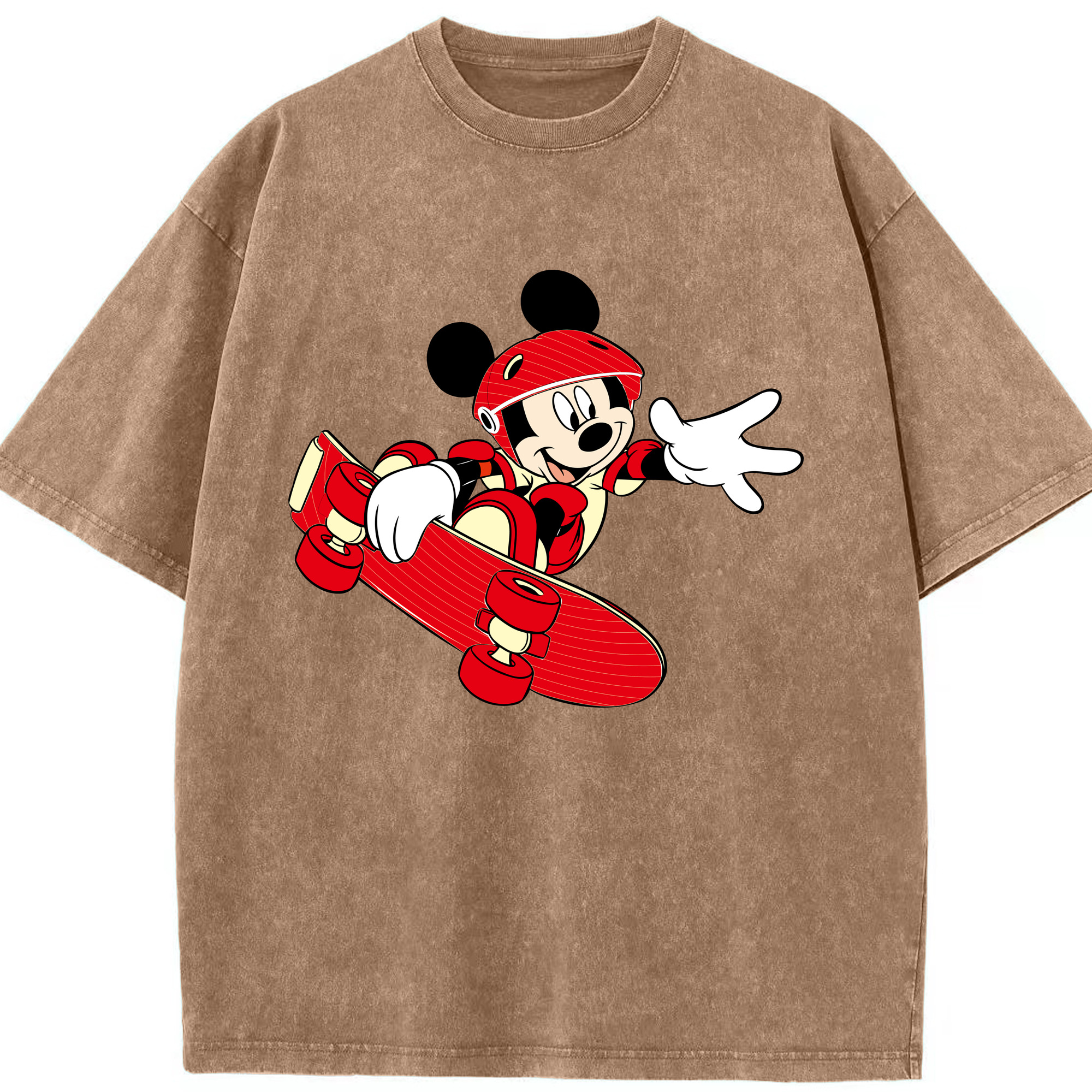（画像用） ミッキーマウス Mickey Mouse 綿100% ヴィンテージ風 半袖Tシャツ（フロントプリント）