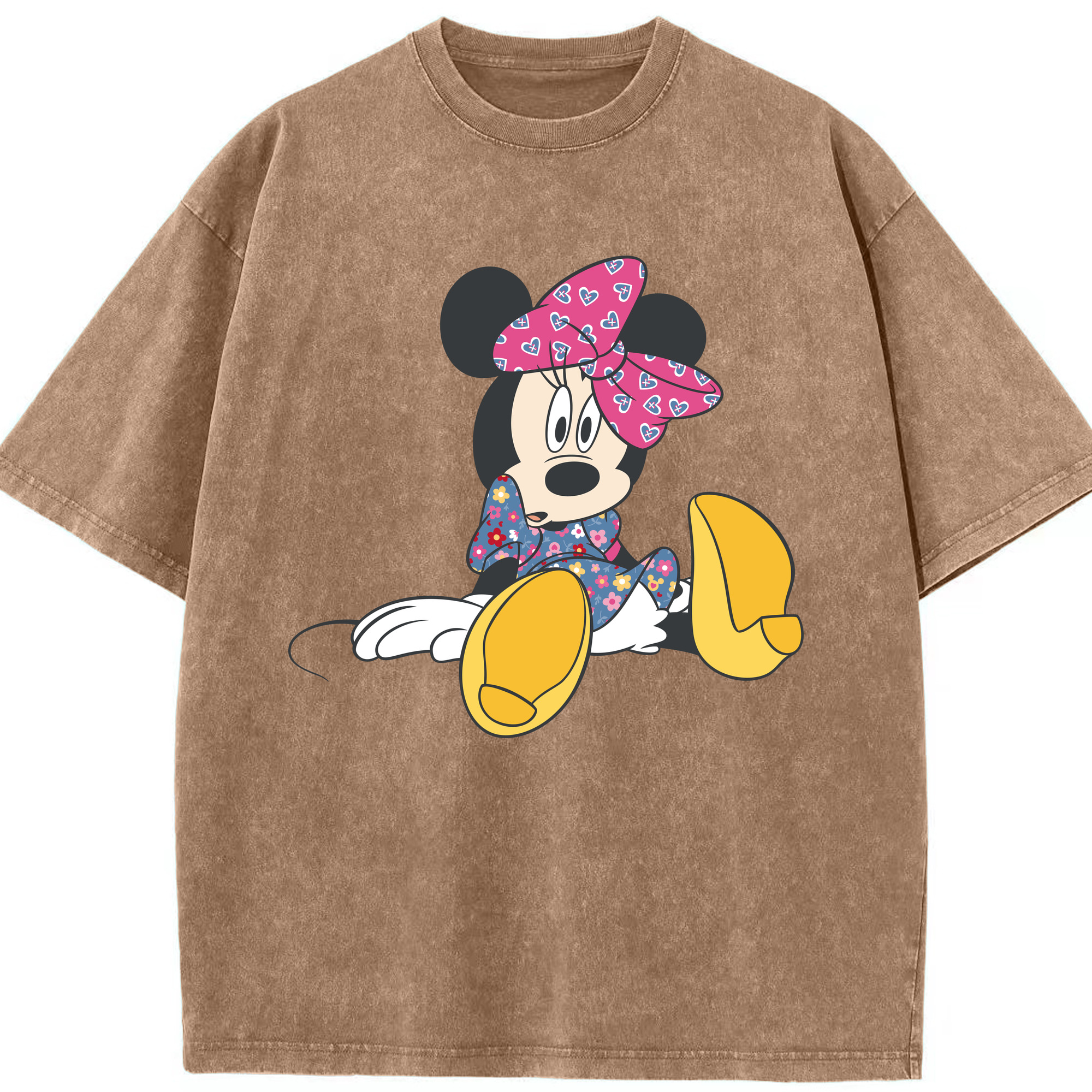 （画像用） ミッキーマウス Mickey Mouse 綿100% ヴィンテージ風 半袖Tシャツ（フロントプリント）