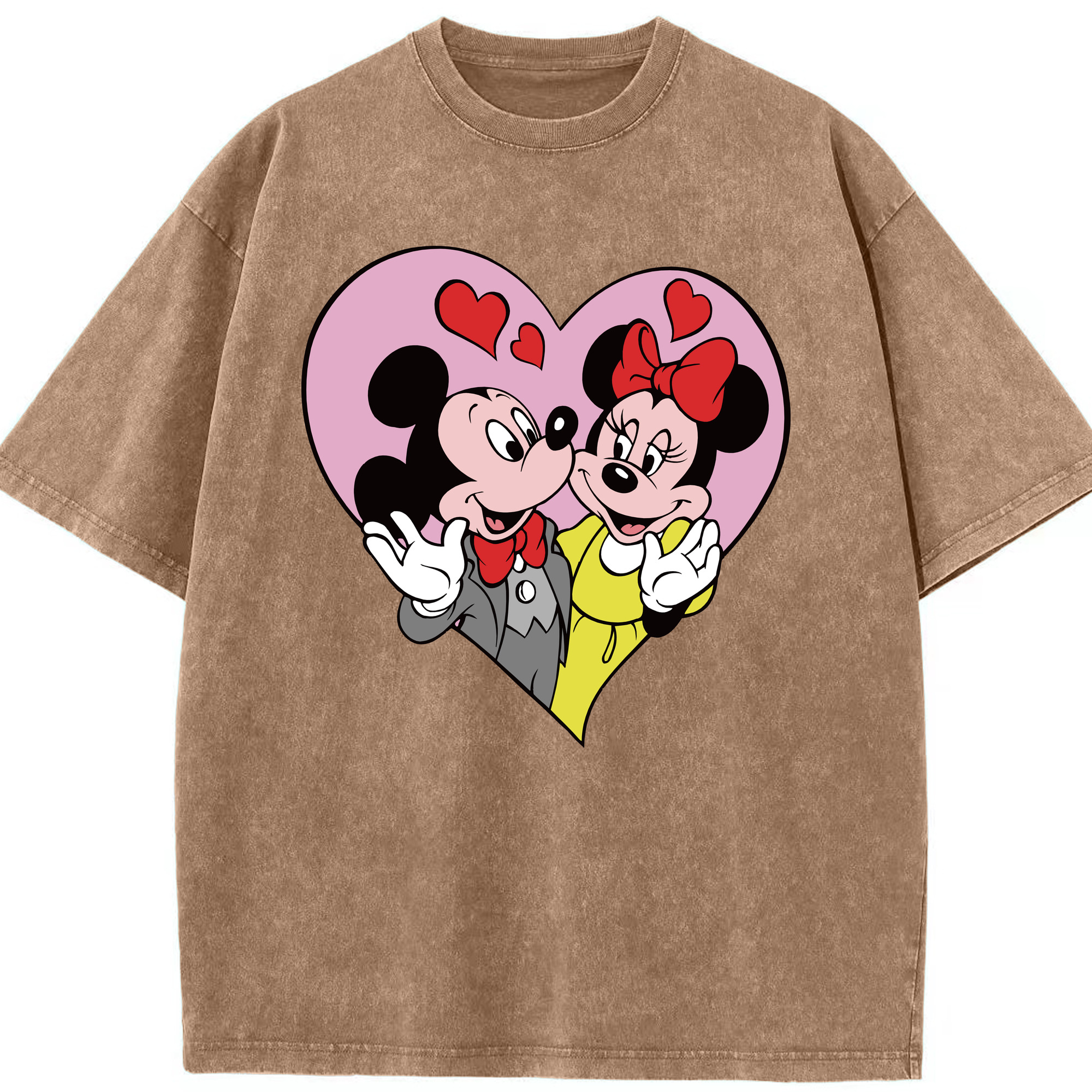 （画像用） ミッキーマウス Mickey Mouse 綿100% ヴィンテージ風 半袖Tシャツ（フロントプリント）