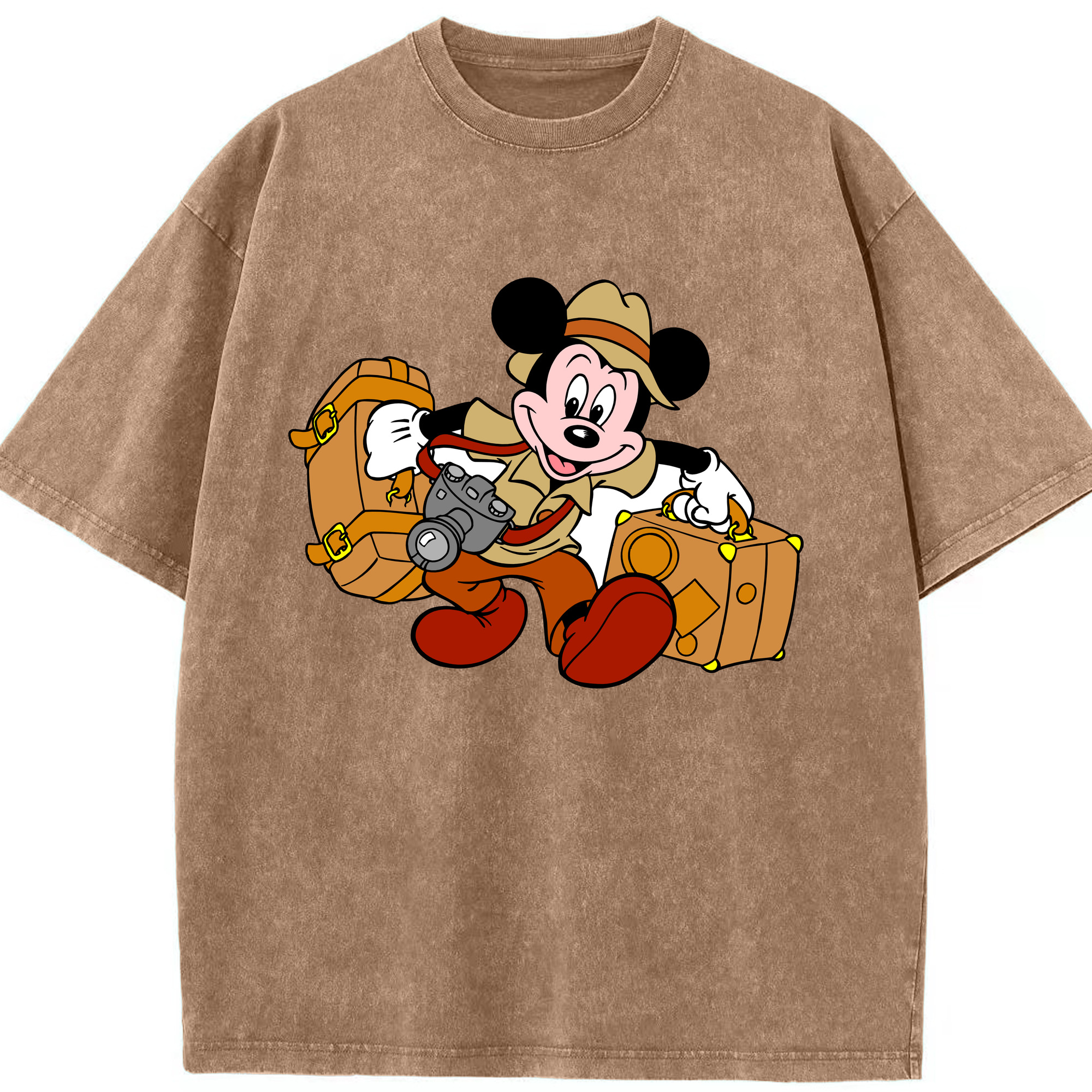 （画像用） ミッキーマウス Mickey Mouse 綿100% ヴィンテージ風 半袖Tシャツ（フロントプリント）