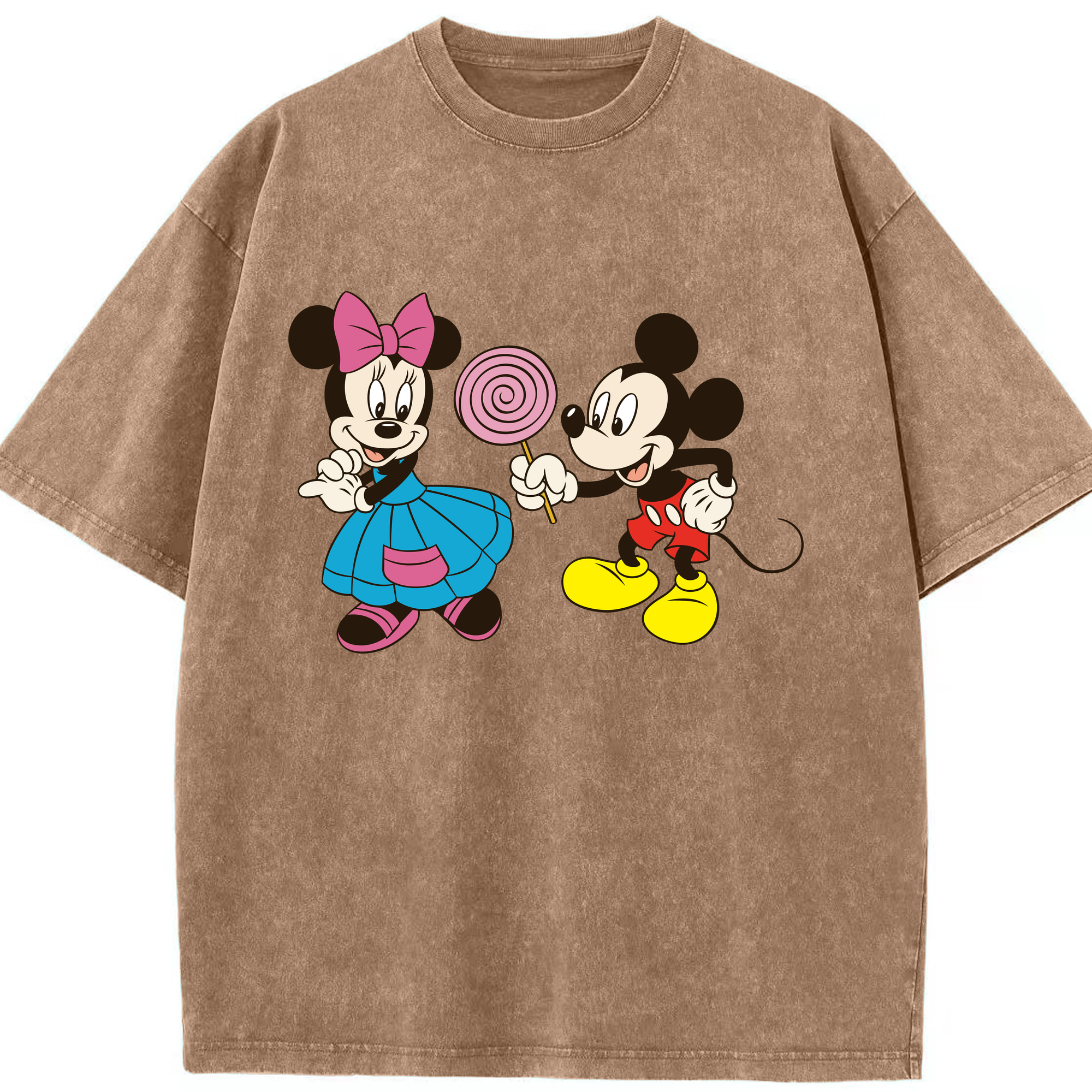 （画像用） ミッキーマウス Mickey Mouse 綿100% ヴィンテージ風 半袖Tシャツ（フロントプリント）