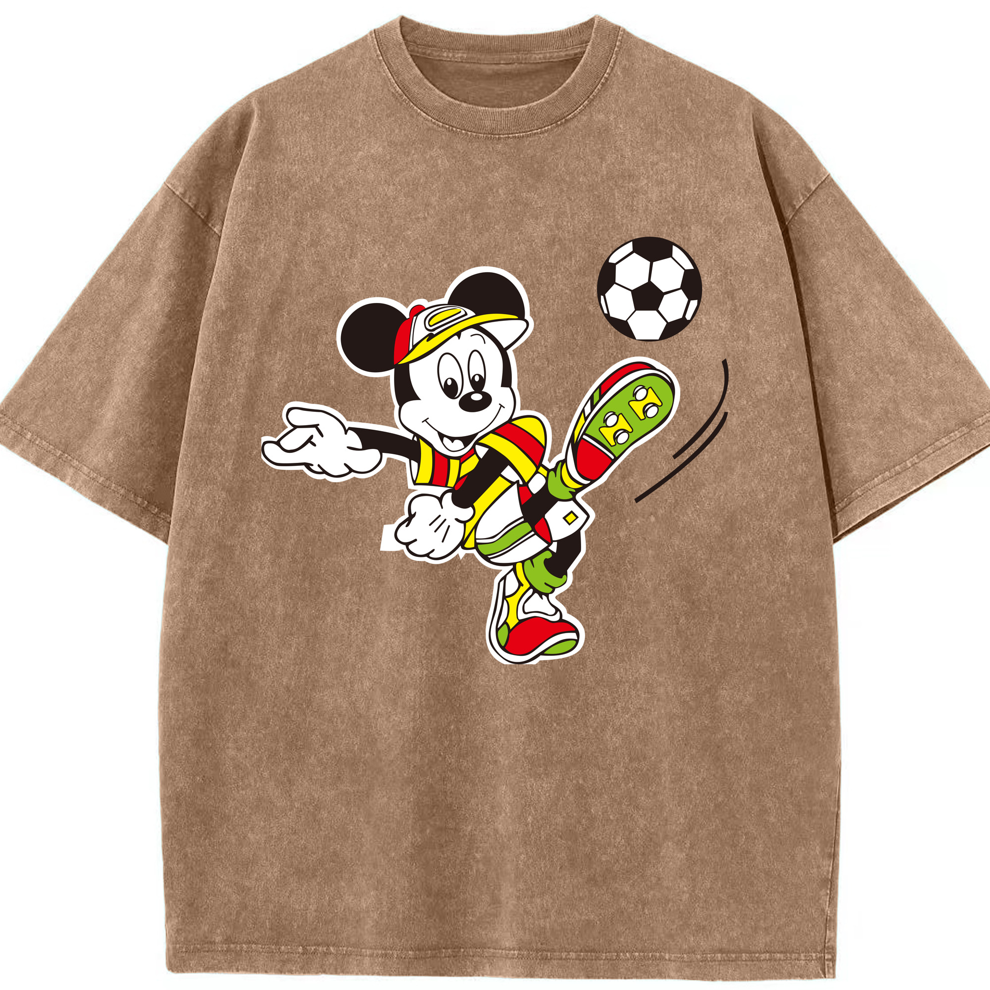 （画像用） ミッキーマウス Mickey Mouse 綿100% ヴィンテージ風 半袖Tシャツ（フロントプリント）