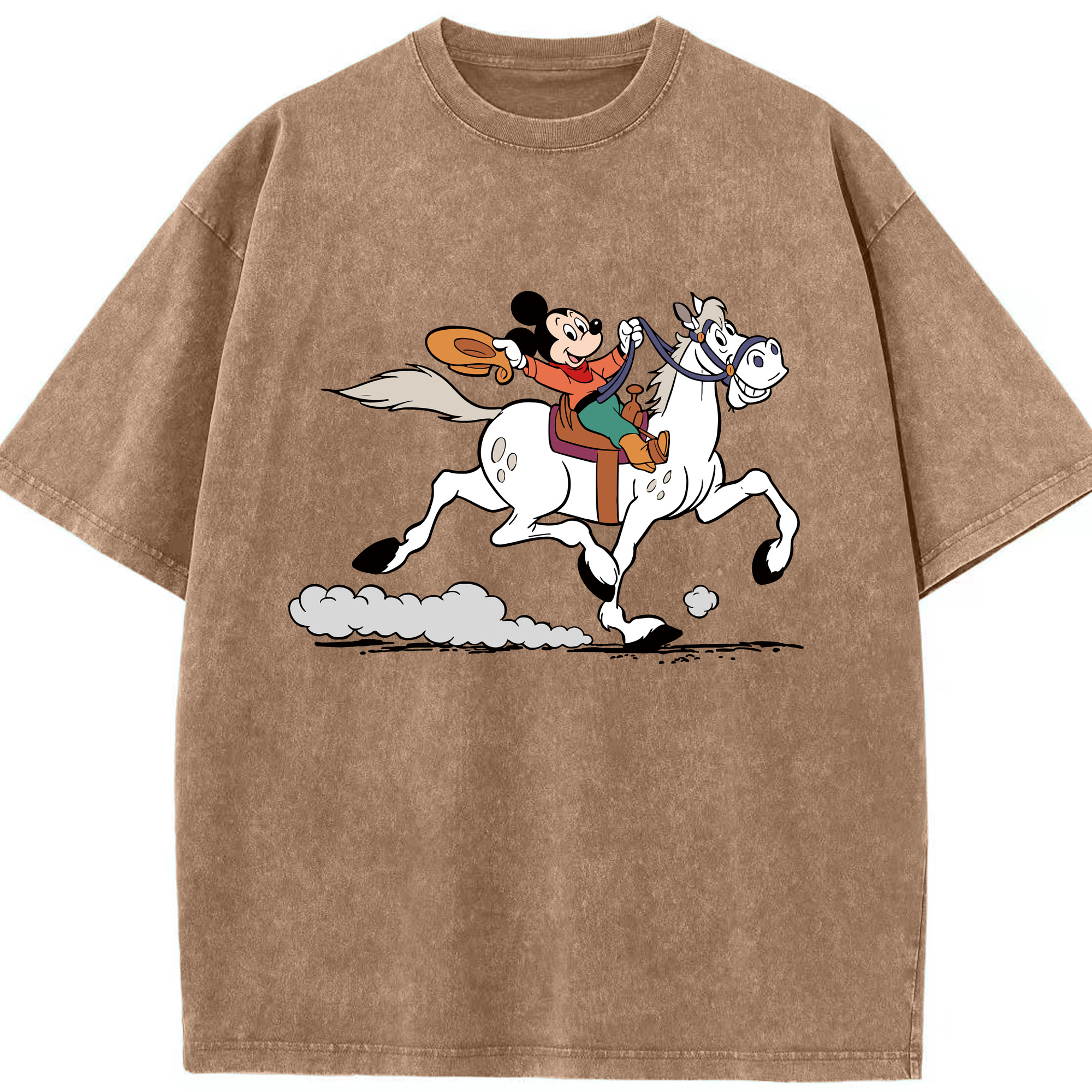 （画像用） ミッキーマウス Mickey Mouse 綿100% ヴィンテージ風 半袖Tシャツ（フロントプリント）
