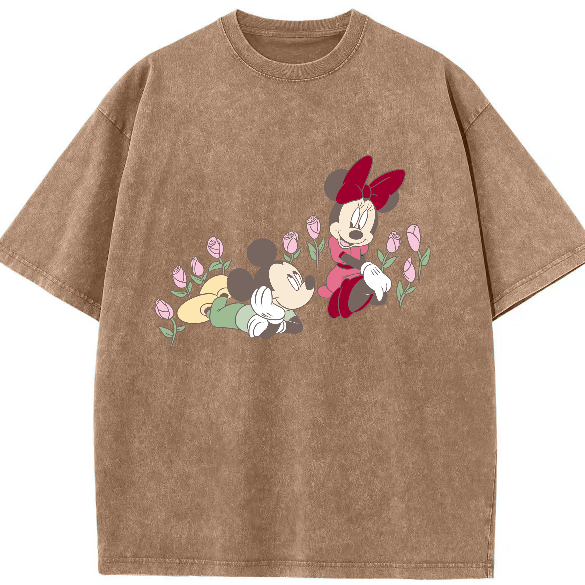 （画像用） ミッキーマウス Mickey Mouse 綿100% ヴィンテージ風 半袖Tシャツ（フロントプリント）