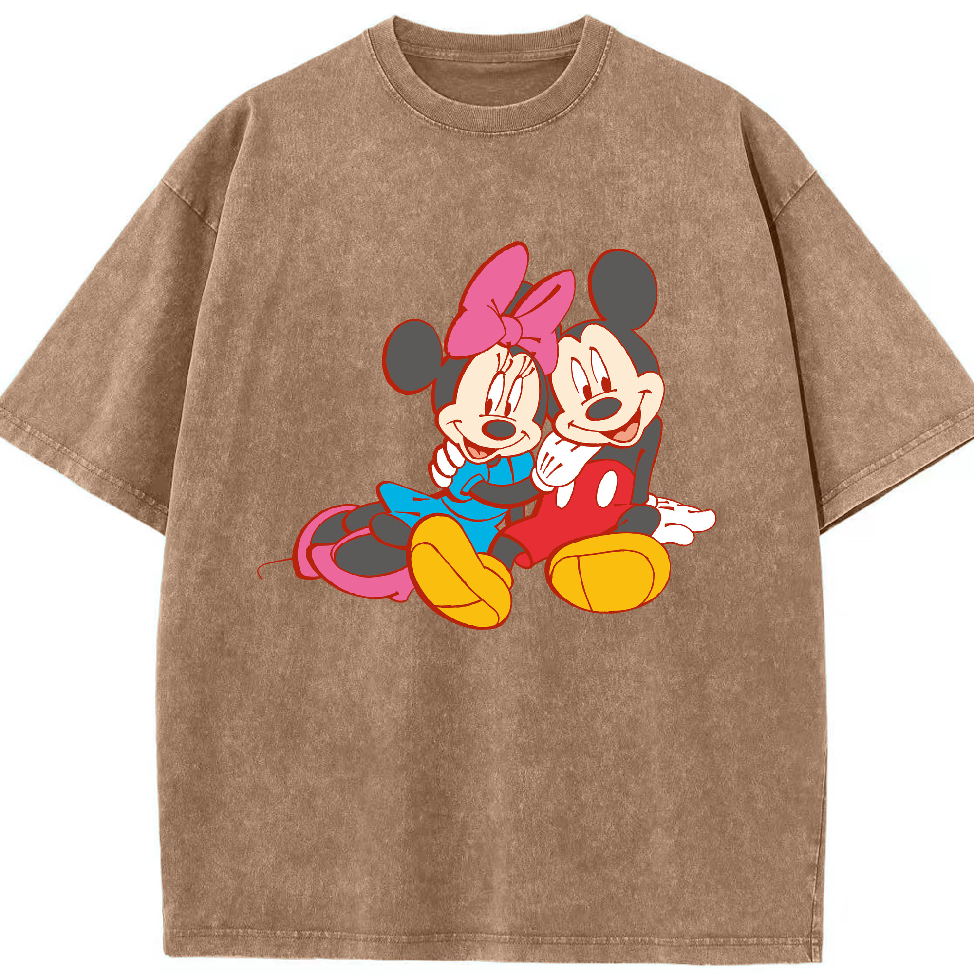 （画像用） ミッキーマウス Mickey Mouse 綿100% ヴィンテージ風 半袖Tシャツ（フロントプリント）