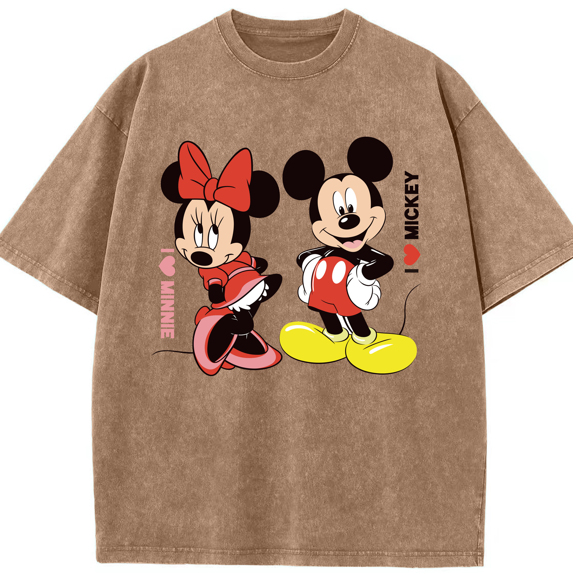 （画像用） ミッキーマウス Mickey Mouse 綿100% ヴィンテージ風 半袖Tシャツ（フロントプリント）
