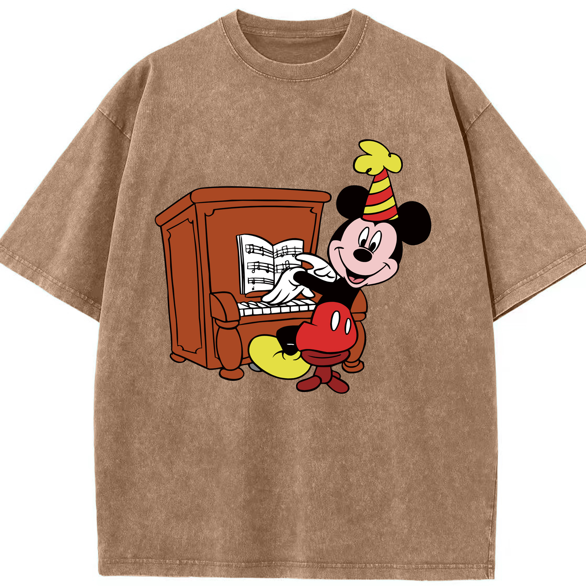 （画像用） ミッキーマウス Mickey Mouse 綿100% ヴィンテージ風 半袖Tシャツ（フロントプリント）