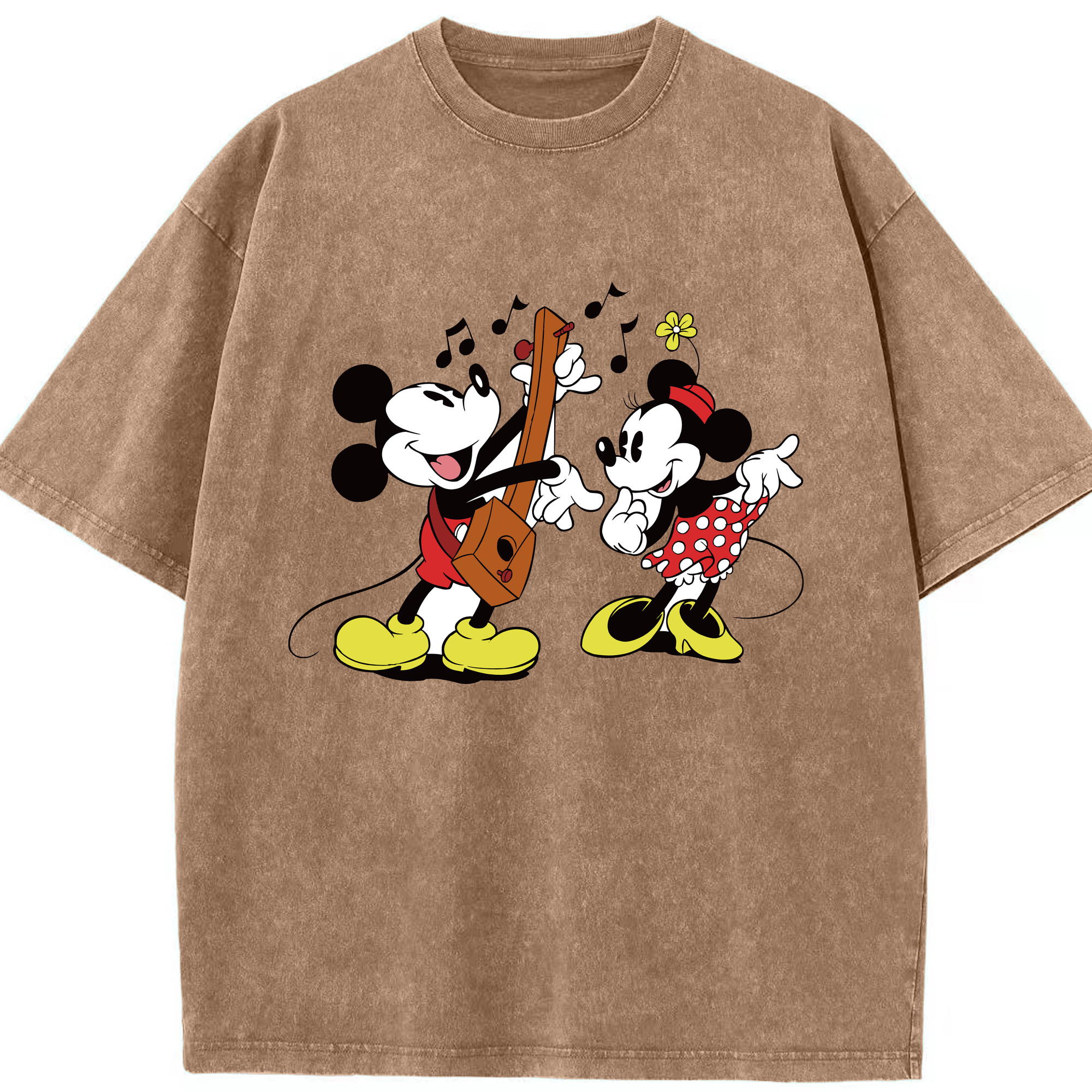 （画像用） ミッキーマウス Mickey Mouse 綿100% ヴィンテージ風 半袖Tシャツ（フロントプリント）