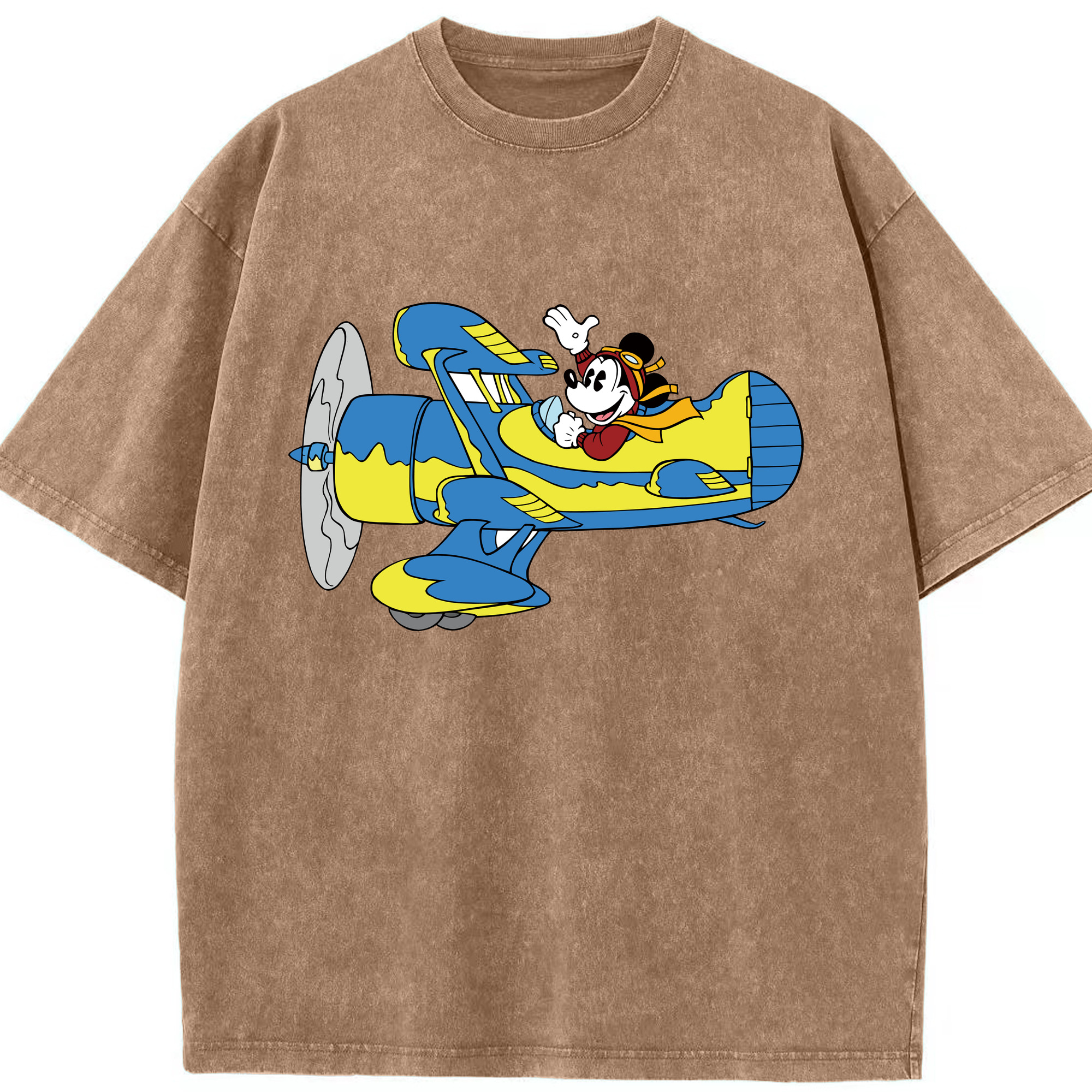 （画像用） ミッキーマウス Mickey Mouse 綿100% ヴィンテージ風 半袖Tシャツ（フロントプリント）