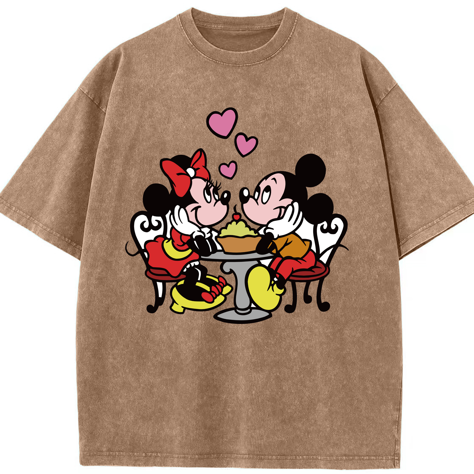 （画像用） ミッキーマウス Mickey Mouse 綿100% ヴィンテージ風 半袖Tシャツ（フロントプリント）
