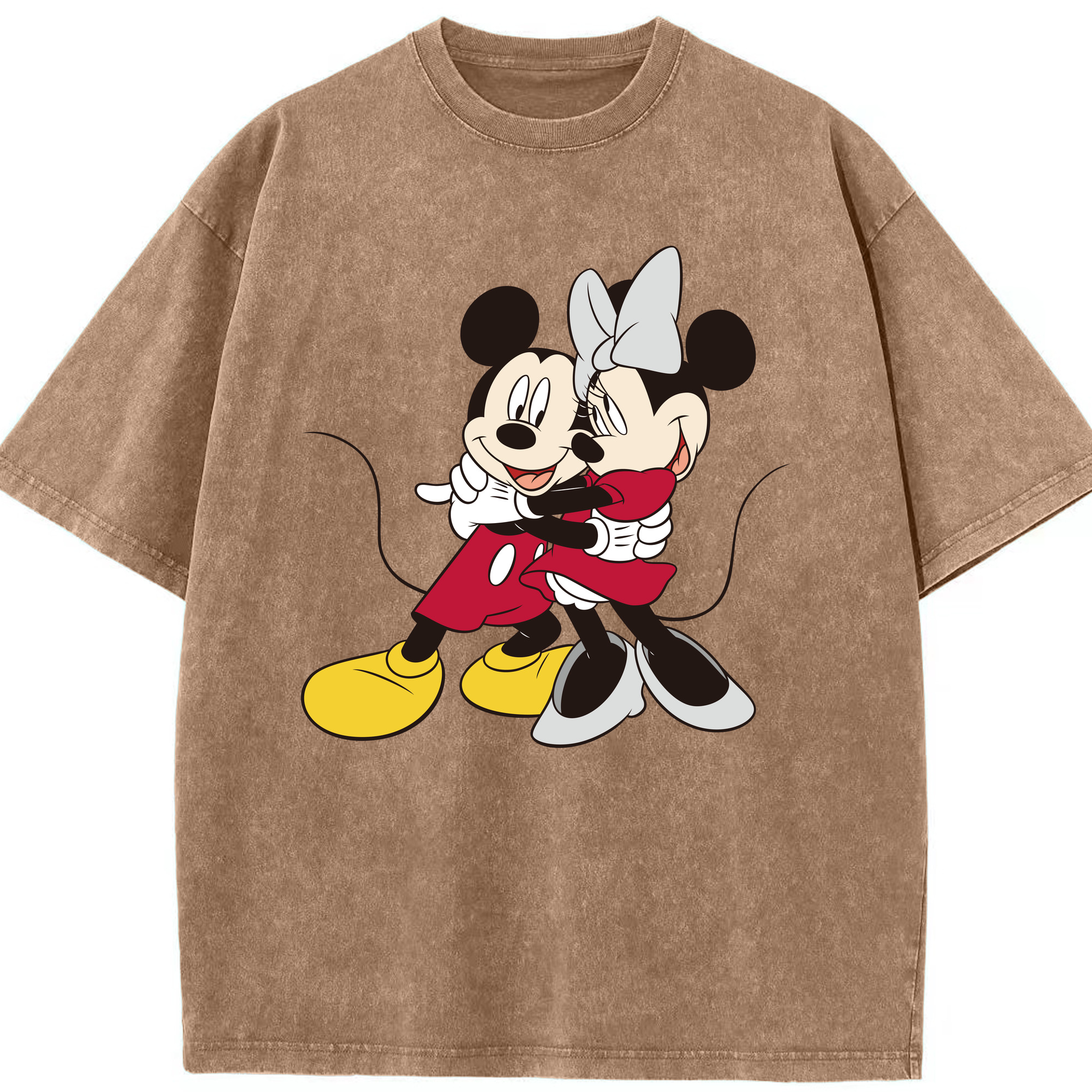 （画像用） ミッキーマウス Mickey Mouse 綿100% ヴィンテージ風 半袖Tシャツ（フロントプリント）
