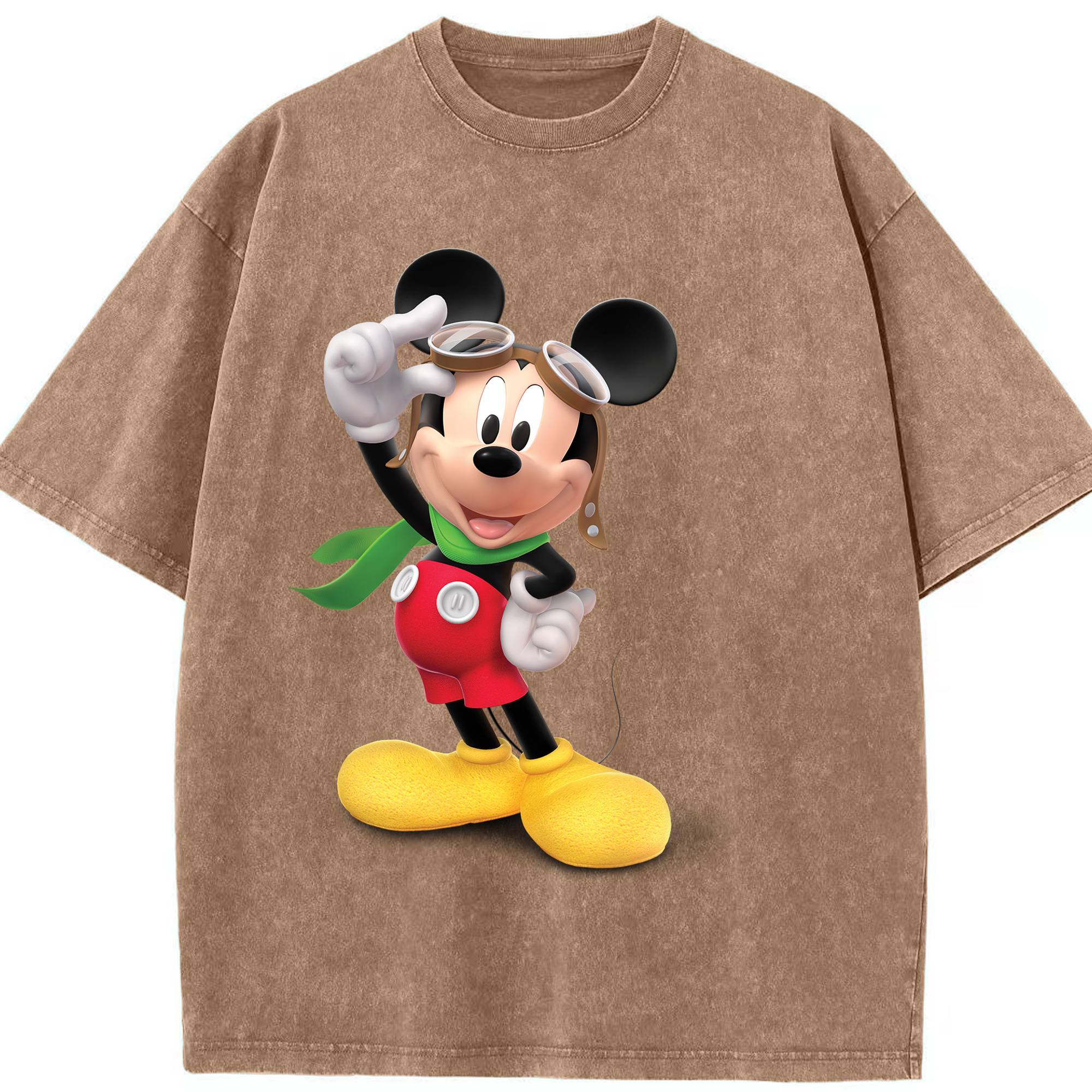 （画像用） ミッキーマウス Mickey Mouse 綿100% ヴィンテージ風 半袖Tシャツ（フロントプリント）