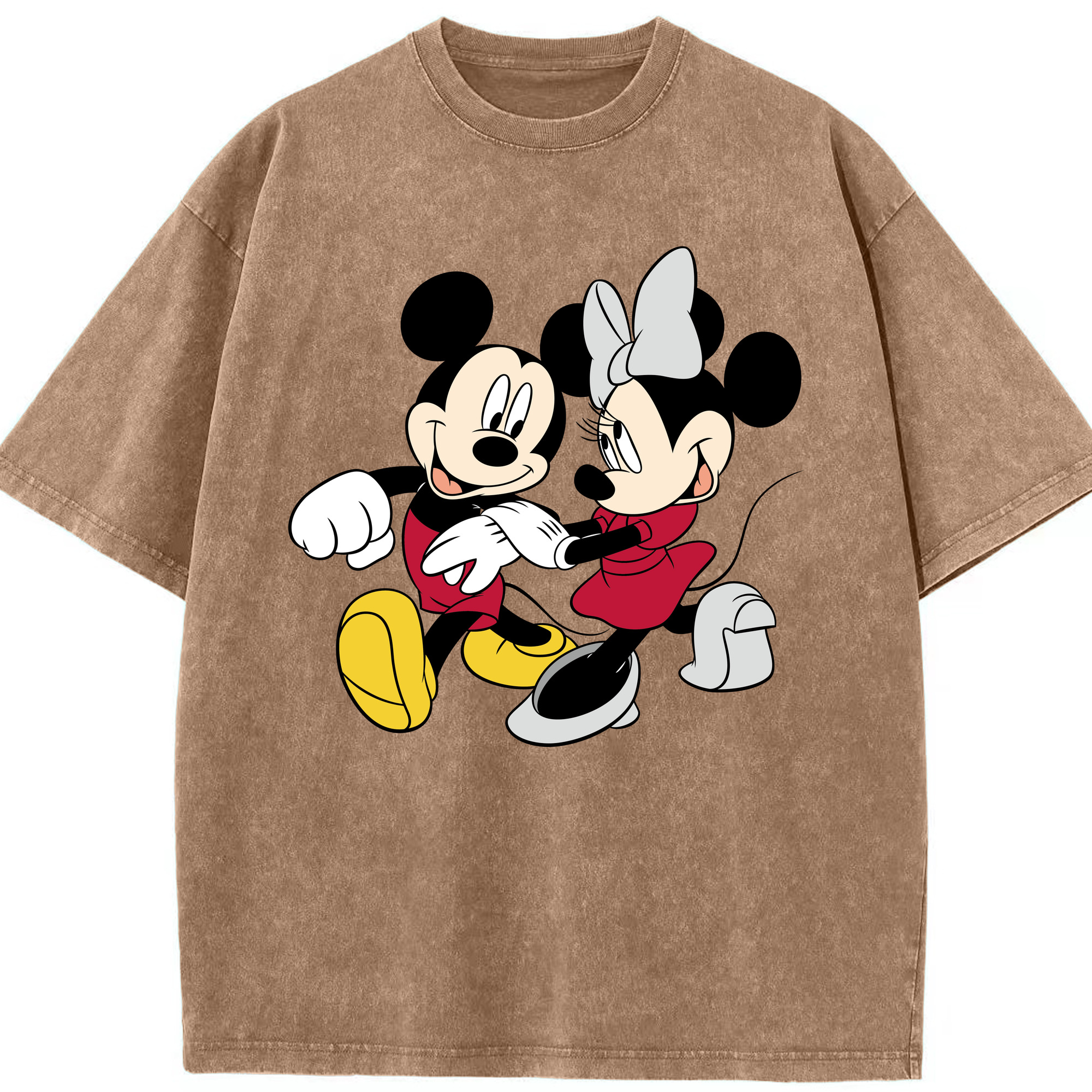 （画像用） ミッキーマウス Mickey Mouse 綿100% ヴィンテージ風 半袖Tシャツ（フロントプリント）