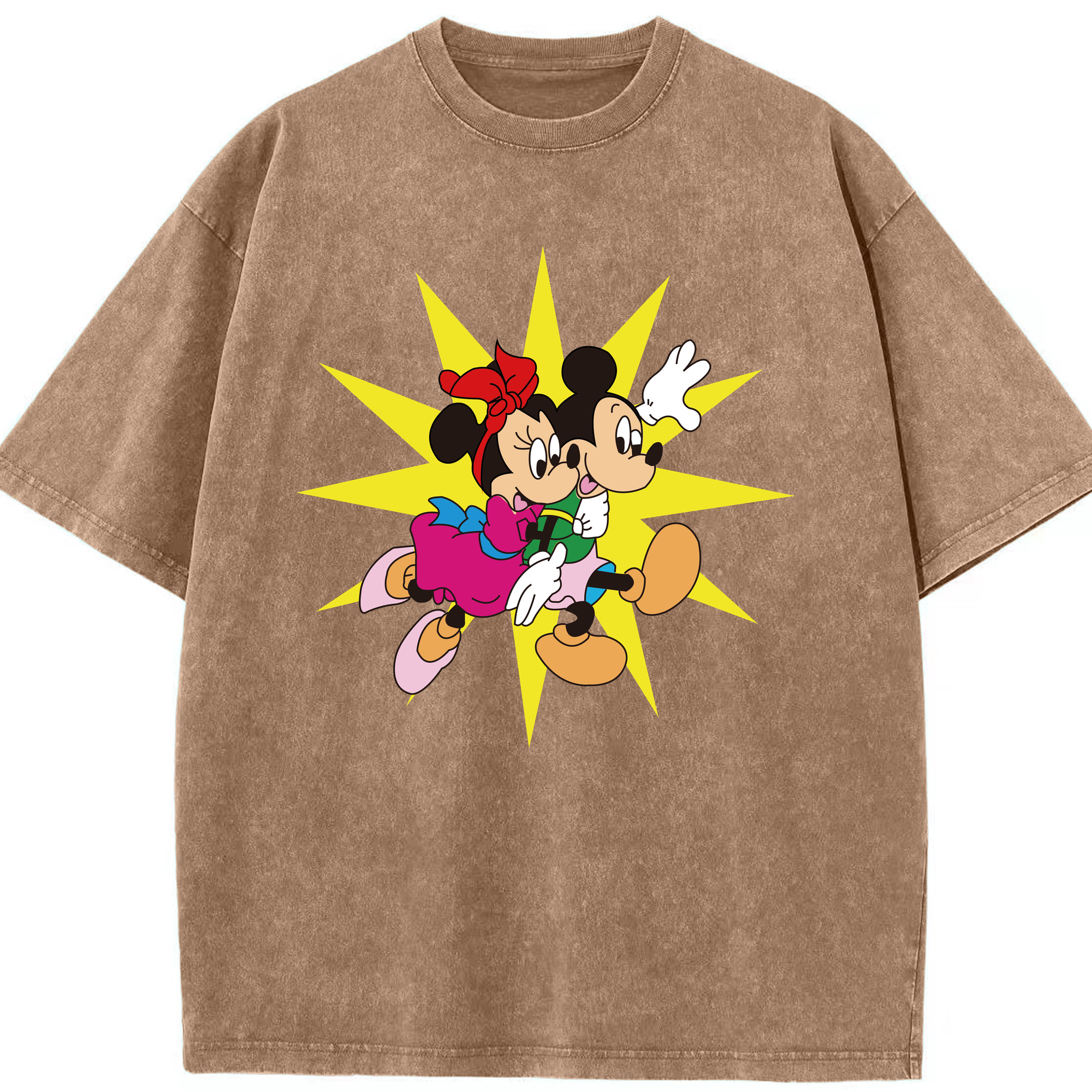 （画像用） ミッキーマウス Mickey Mouse 綿100% ヴィンテージ風 半袖Tシャツ（フロントプリント）