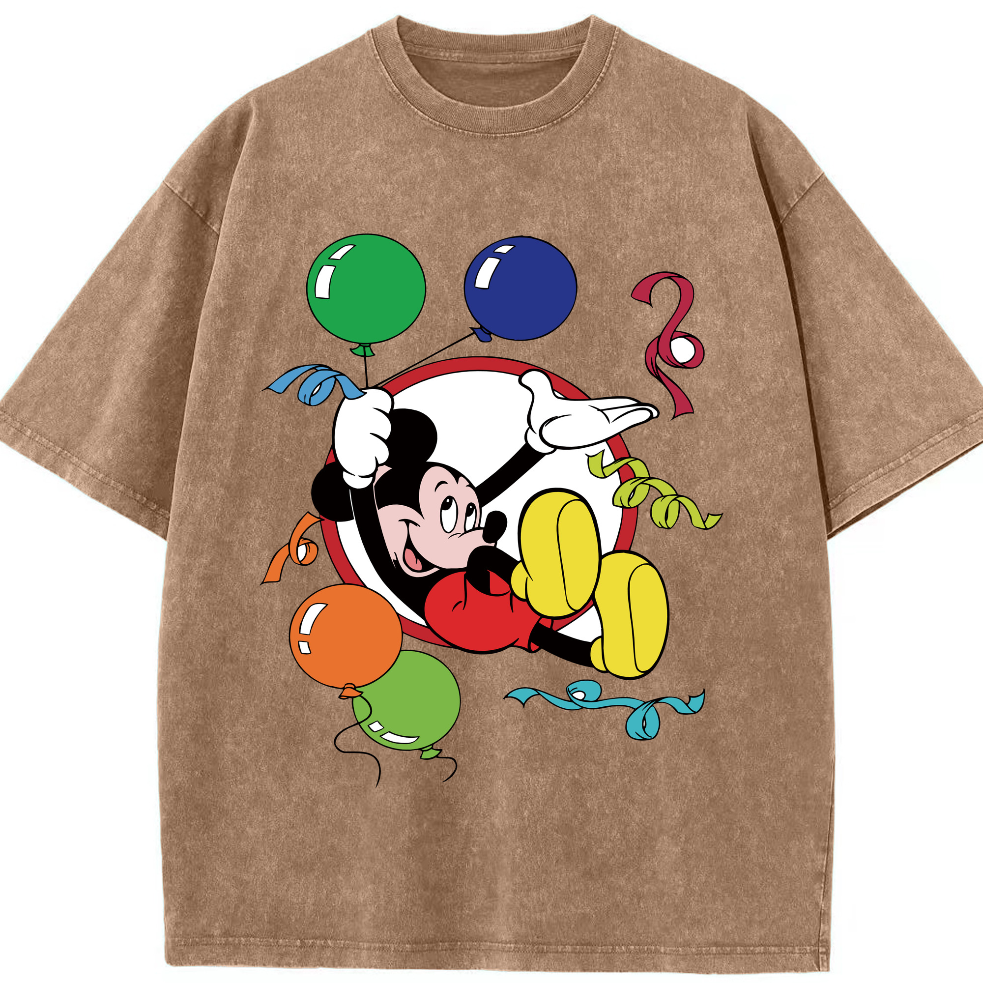 （画像用） ミッキーマウス Mickey Mouse 綿100% ヴィンテージ風 半袖Tシャツ（フロントプリント）