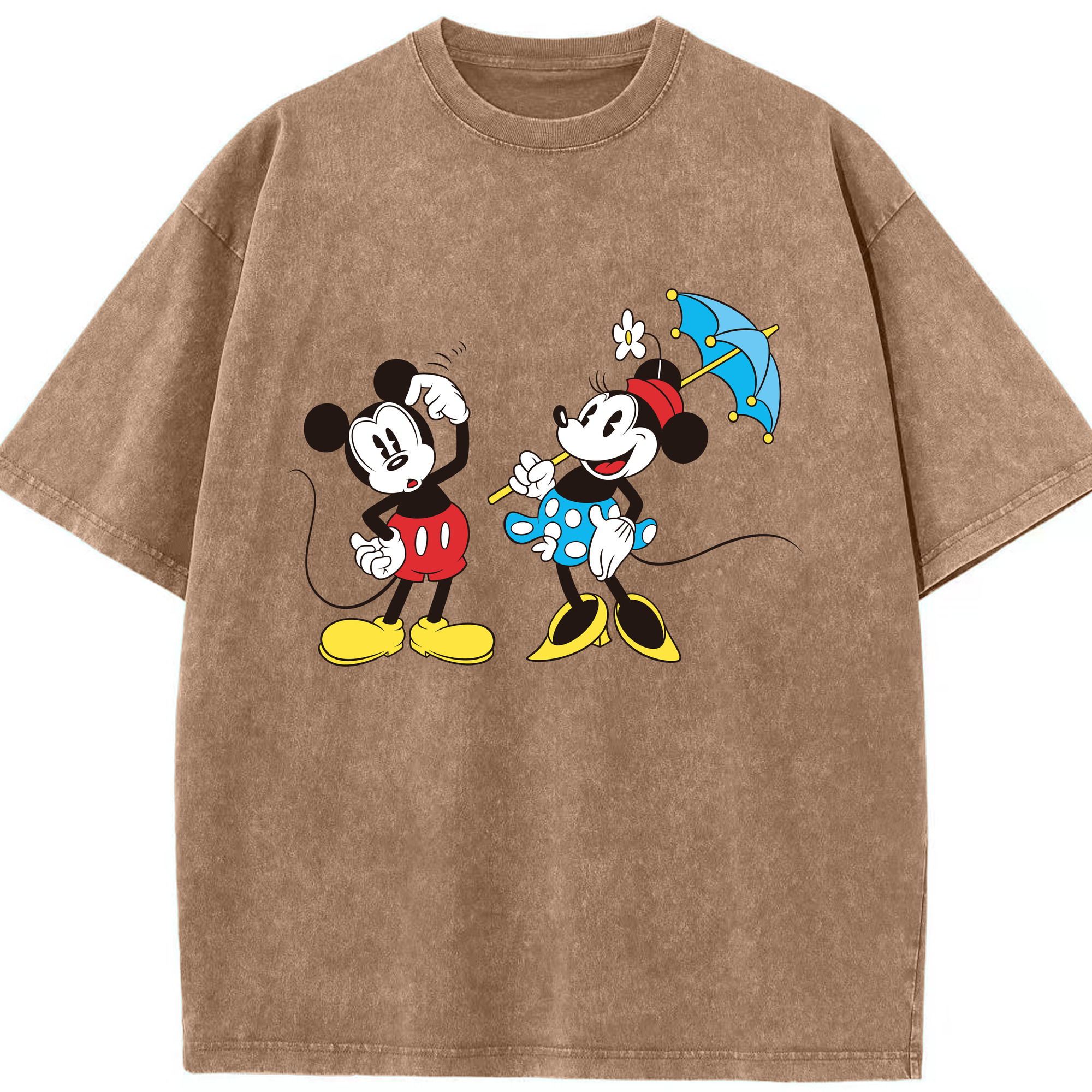 （画像用） ミッキーマウス Mickey Mouse 綿100% ヴィンテージ風 半袖Tシャツ（フロントプリント）
