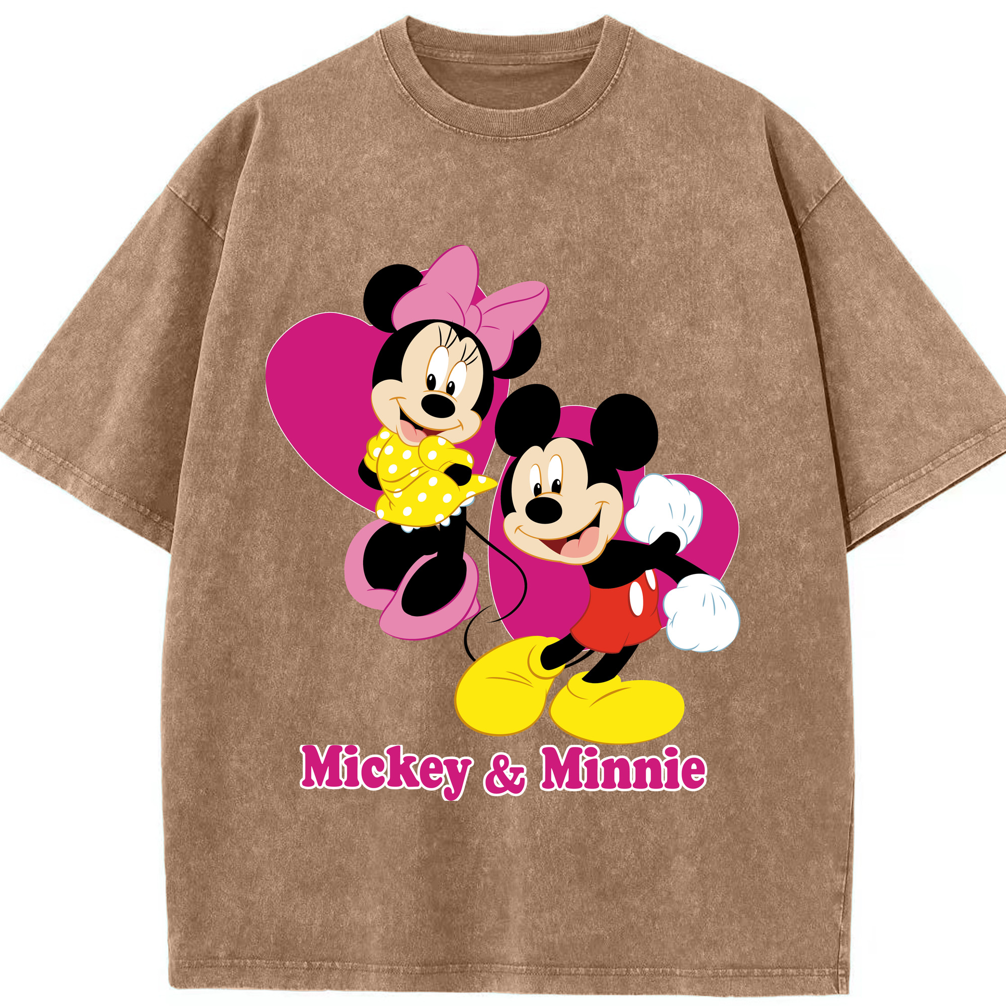 （画像用） ミッキーマウス Mickey Mouse 綿100% ヴィンテージ風 半袖Tシャツ（フロントプリント）