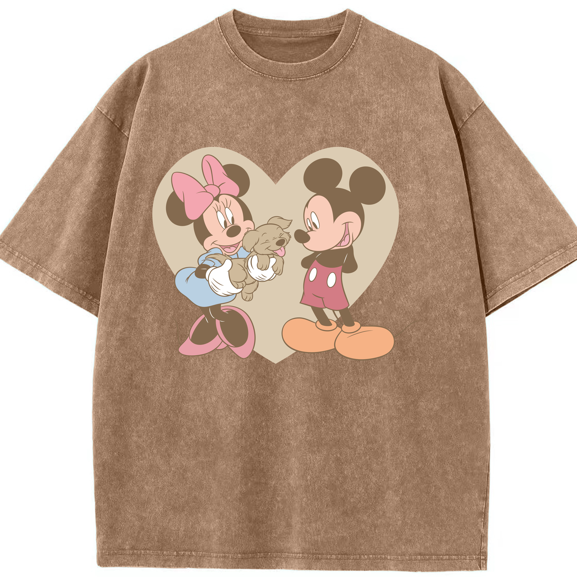 （画像用） ミッキーマウス Mickey Mouse 綿100% ヴィンテージ風 半袖Tシャツ（フロントプリント）