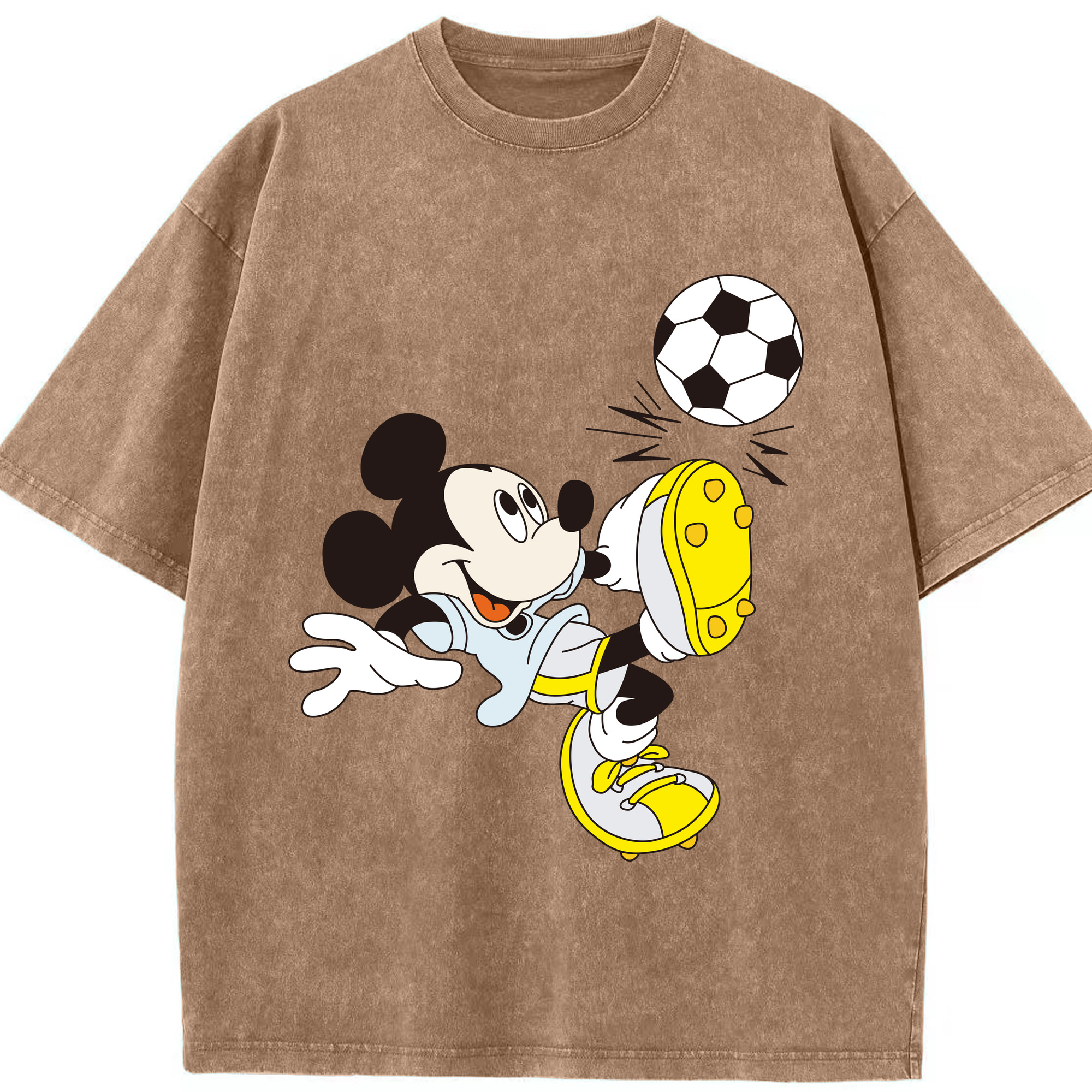 （画像用） ミッキーマウス Mickey Mouse 綿100% ヴィンテージ風 半袖Tシャツ（フロントプリント）