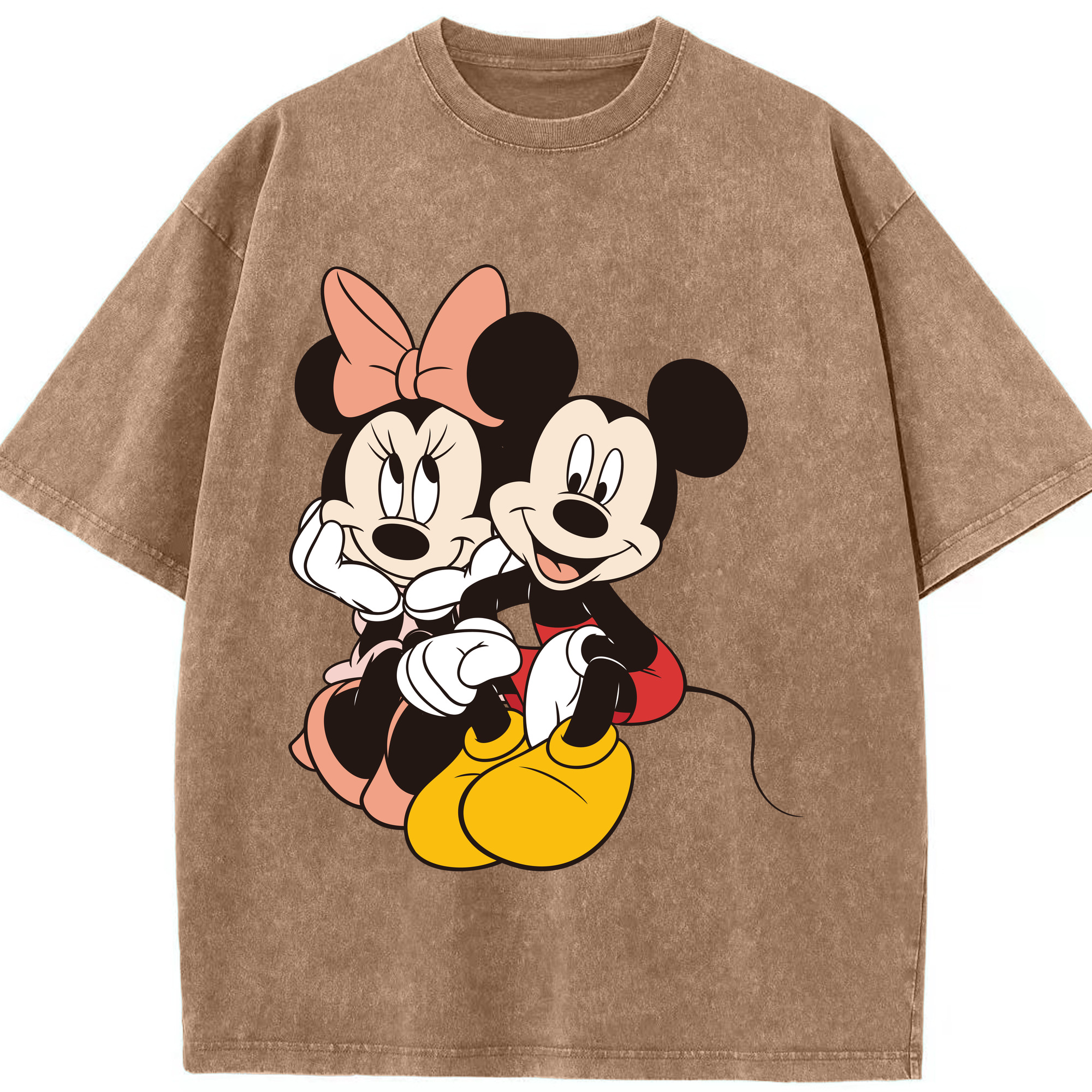（画像用） ミッキーマウス Mickey Mouse 綿100% ヴィンテージ風 半袖Tシャツ（フロントプリント）