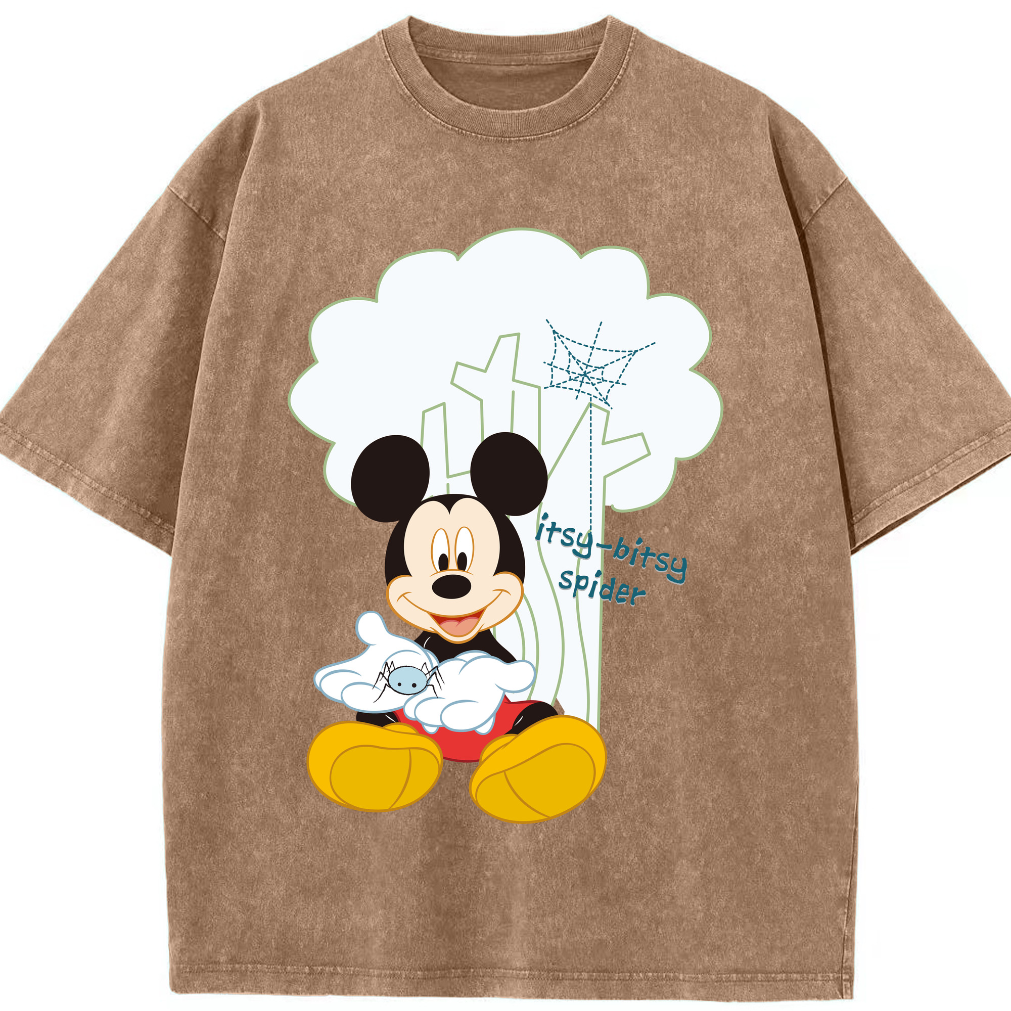 （画像用） ミッキーマウス Mickey Mouse 綿100% ヴィンテージ風 半袖Tシャツ（フロントプリント）